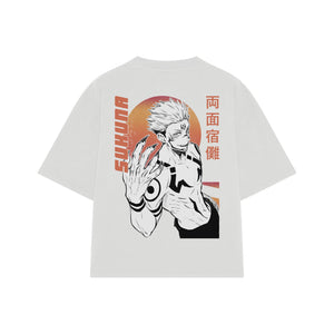 Playera streetwear premium de anime y gaming ExtraLife MX, corte oversized drop shoulder ligero y fresco en color Deep Black y Off-White, moda urbana mexicana de culto.