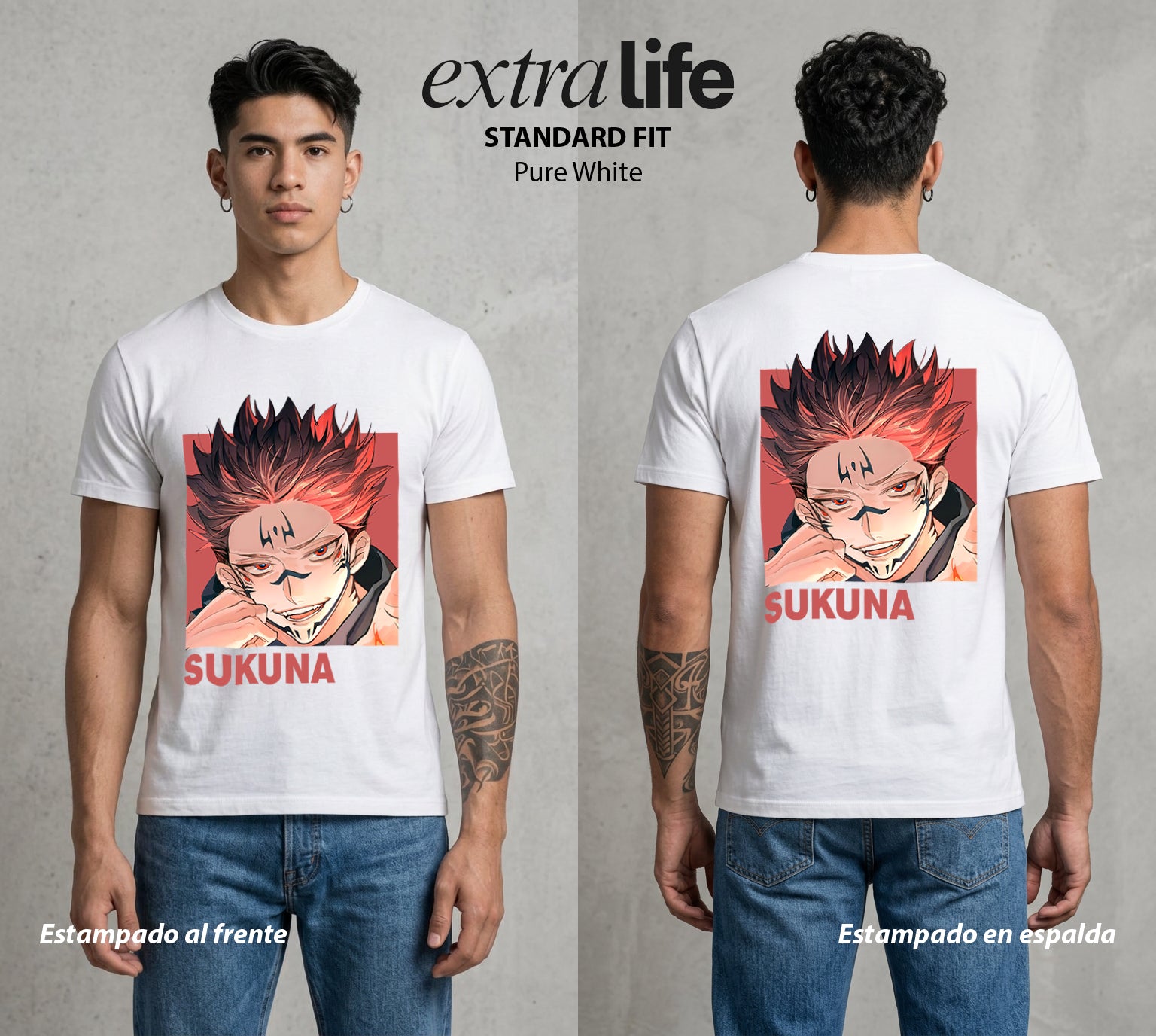 El Arte de las Maldiciones | Rey de Diez Manos #04223 - Playera Standard Fit | Pure White - Foto en modelo