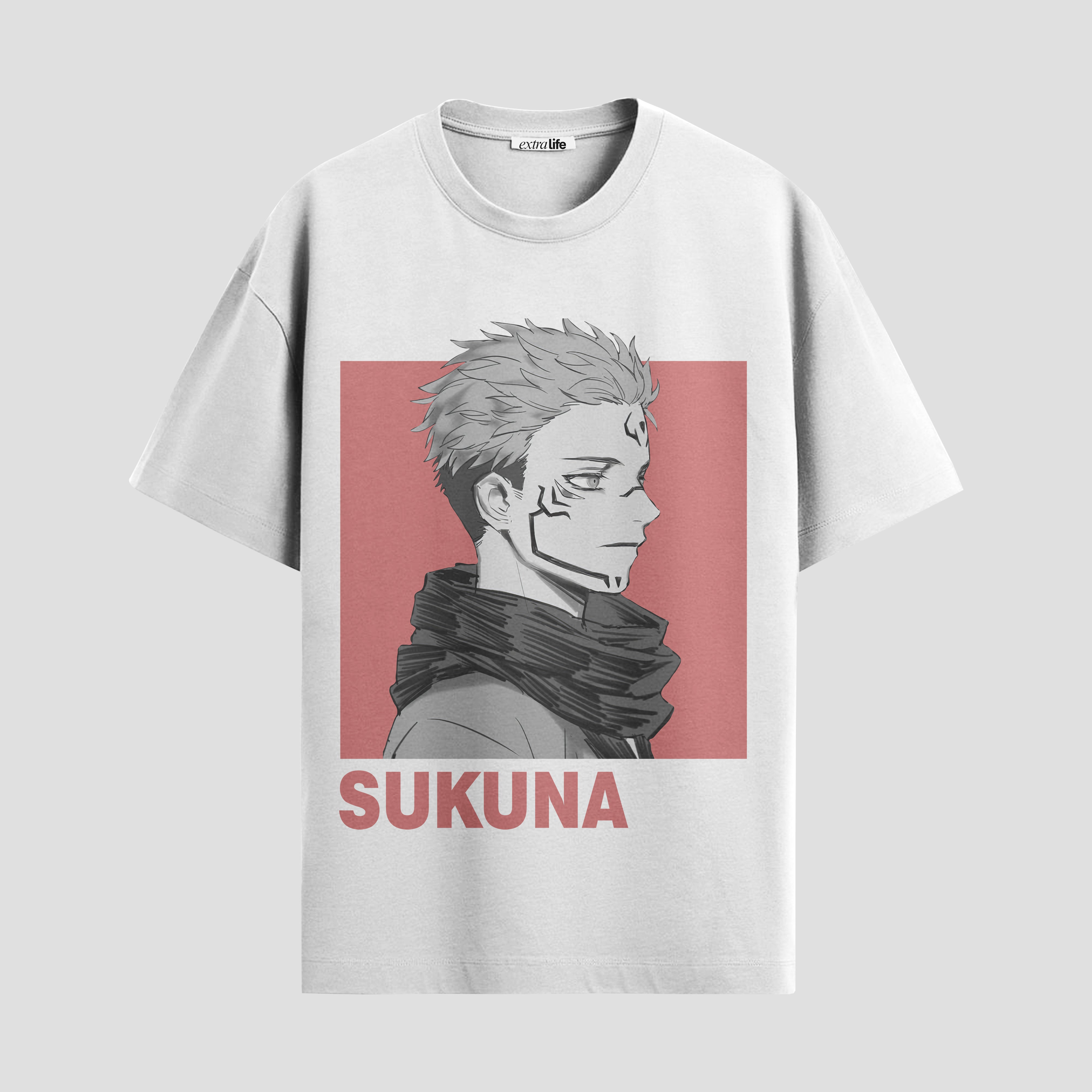 Playera urbana de anime y gaming ExtraLife MX, corte Standard Fit unisex ligero y transpirable en color Deep Black y Pure White, ropa de uso diario para gym y casual.