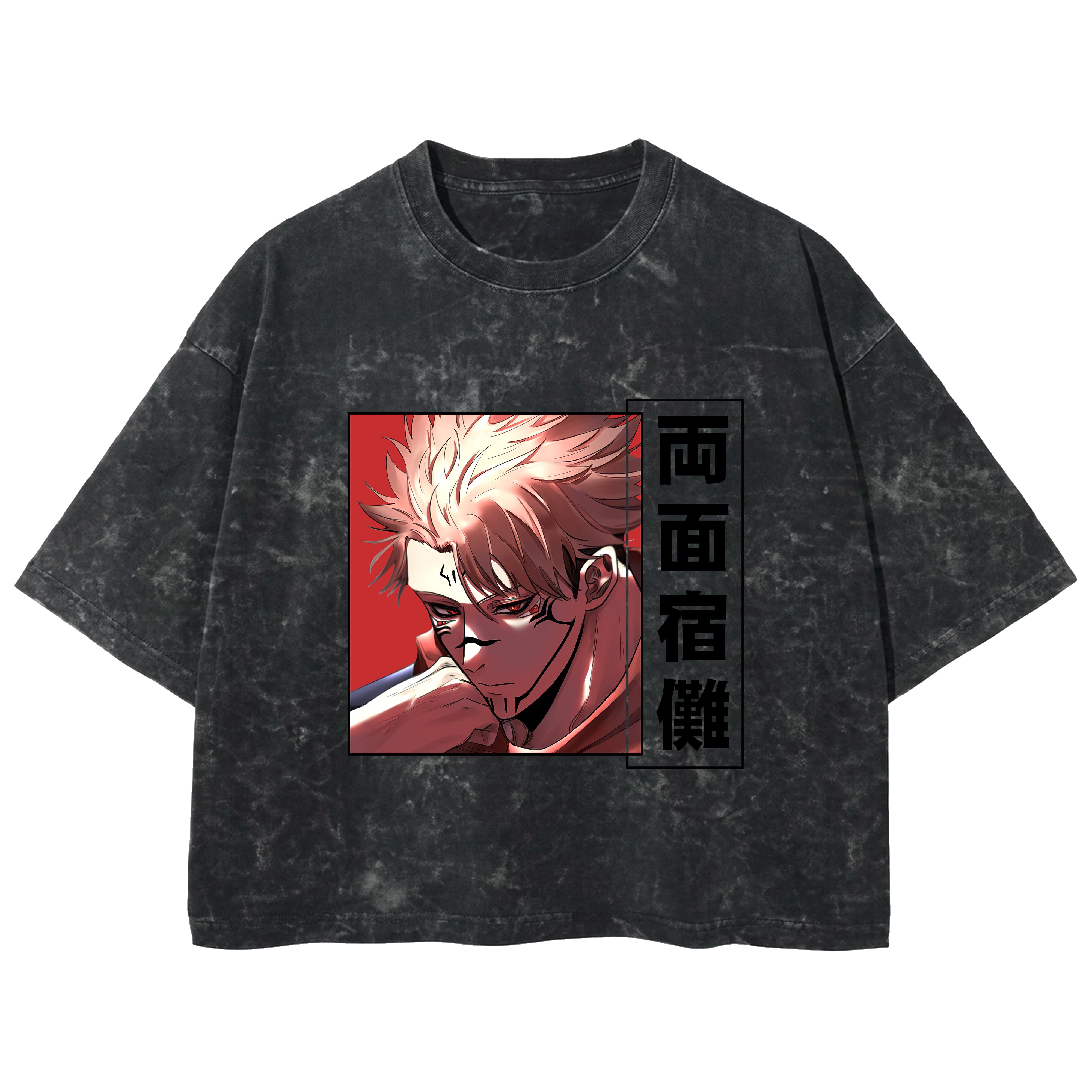 Playera streetwear premium de anime y gaming ExtraLife MX, corte boxy deluxe mineral wash heavyweight en color Acid Wash, moda urbana mexicana de culto.