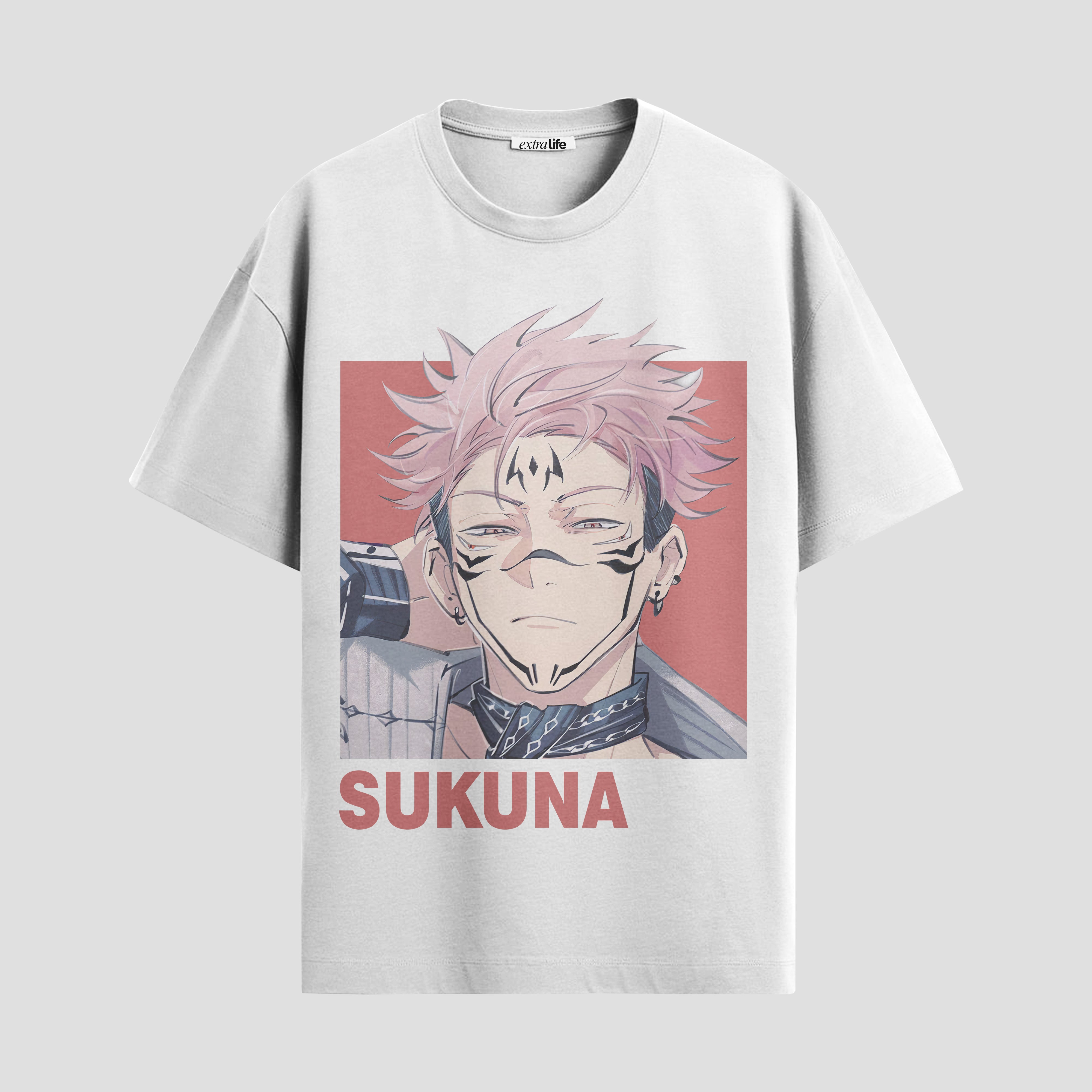 Playera urbana de anime y gaming ExtraLife MX, corte Standard Fit unisex ligero y transpirable en color Deep Black y Pure White, ropa de uso diario para gym y casual.