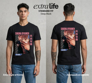 El Arte de las Maldiciones | El Caos Incarnado #04231 - Playera Standard Fit | Deep Black - Foto en modelo