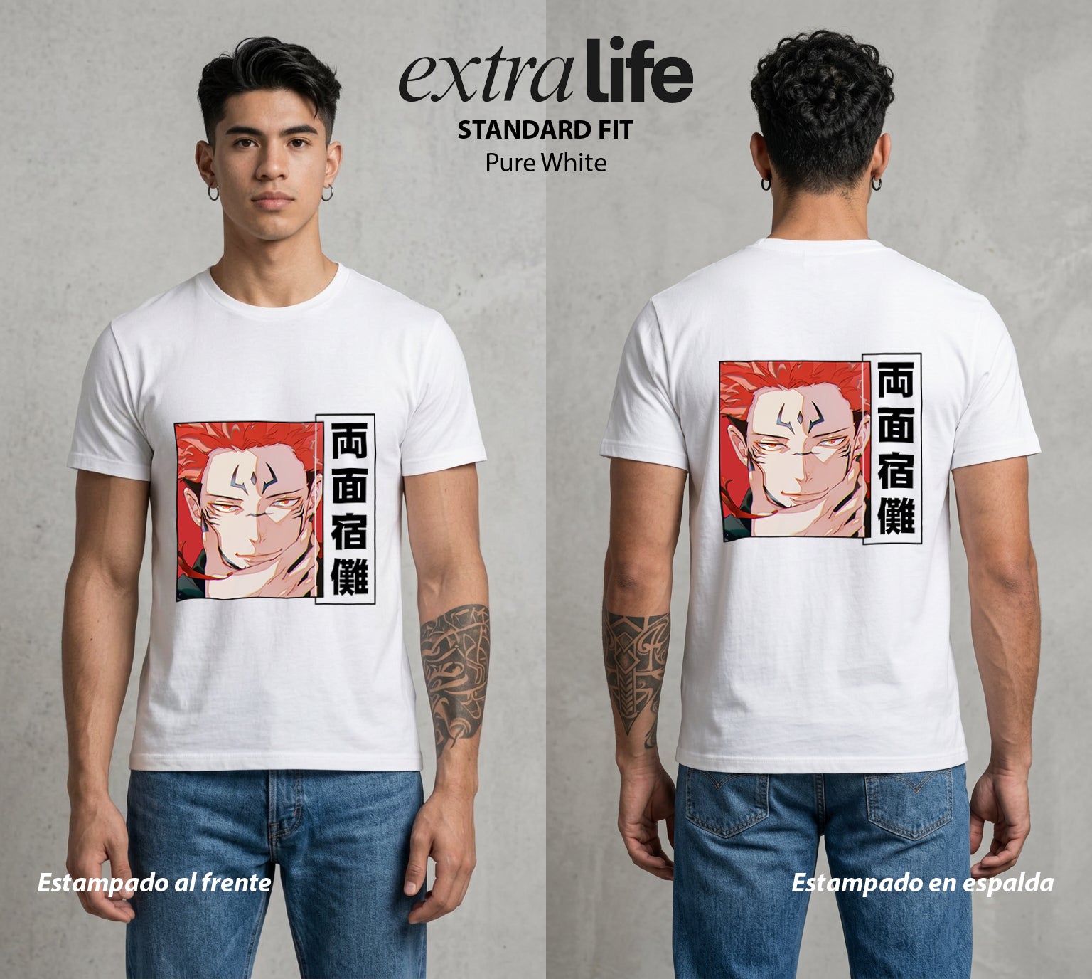 El Arte de las Maldiciones | Rey de Diez Manos #04232 - Playera Standard Fit | Pure White - Foto en modelo