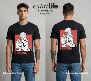 El Arte de las Maldiciones | El Ser del Caos Antiguo #04235 - Playera Classic Premium | Deep Black - Foto en modelo
