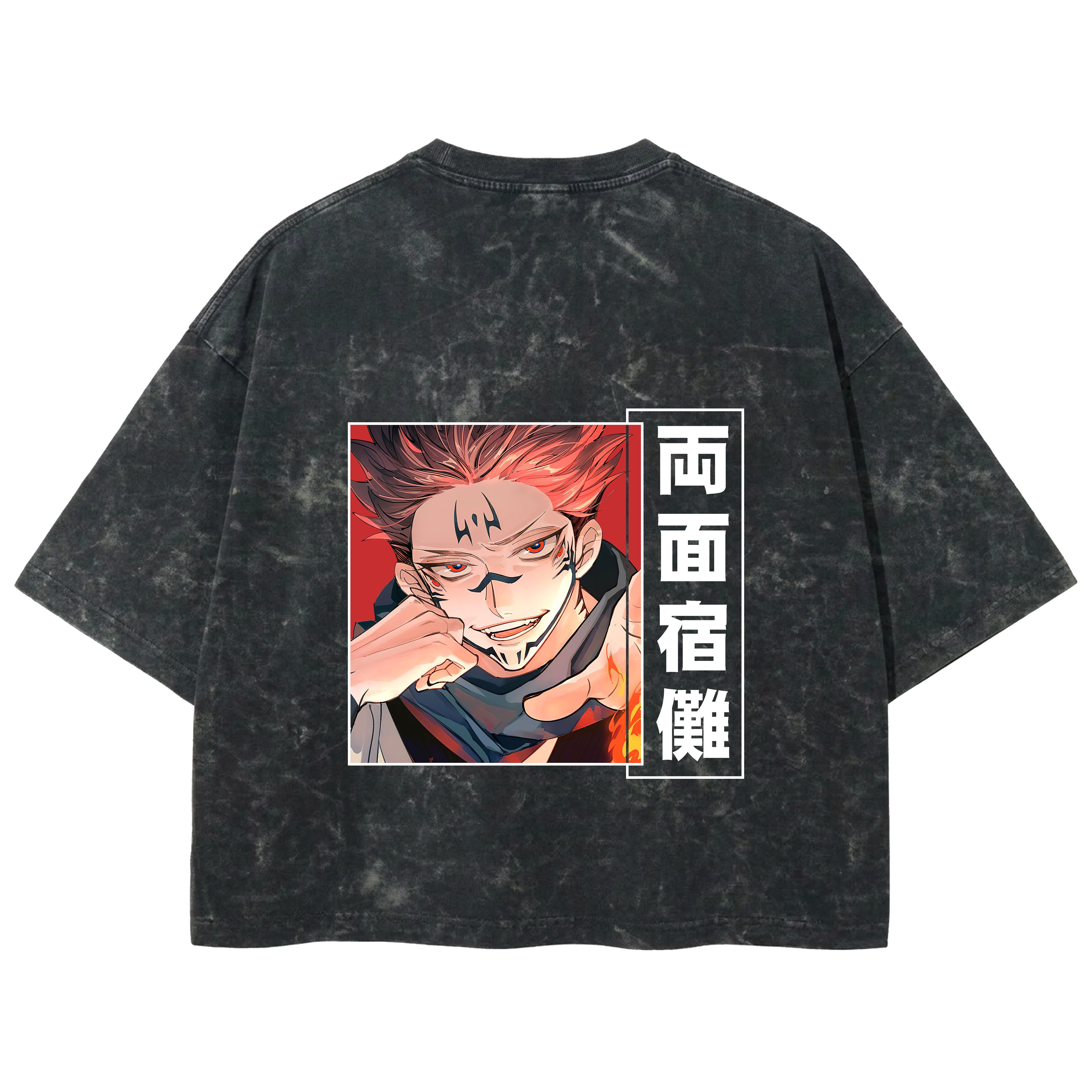 Playera streetwear premium de anime y gaming ExtraLife MX, corte boxy deluxe mineral wash heavyweight en color Acid Wash, moda urbana mexicana de culto.