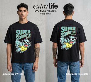 El Reino del Fontanero | El Fontanero Estelar #04249 - Playera Oversized Premium | Deep Black - Foto en modelo