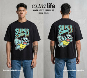 El Reino del Fontanero | El Fontanero Estelar #04249 - Playera Oversized Premium | Deep Black - Foto en modelo