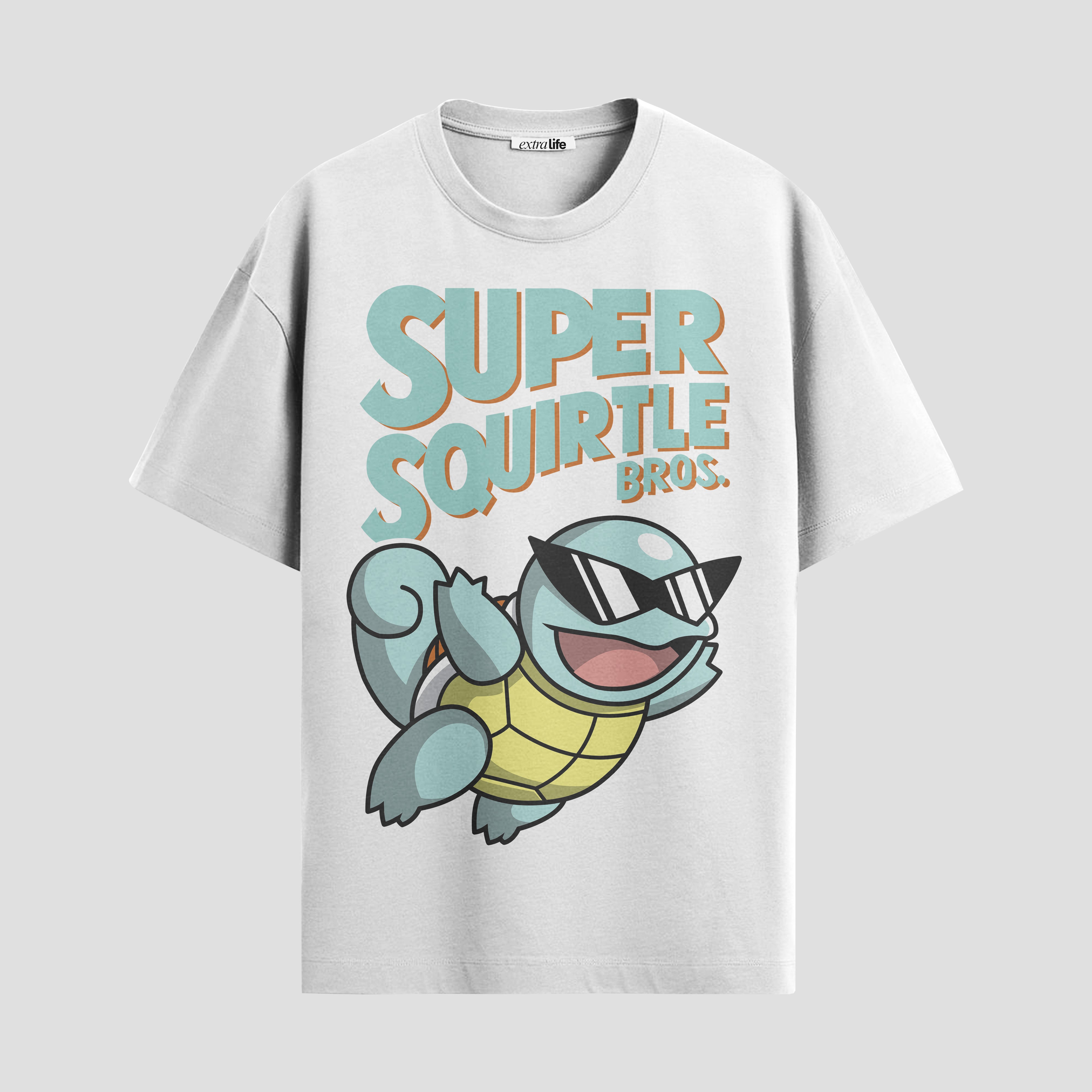 Playera urbana de anime y gaming ExtraLife MX, corte Standard Fit unisex ligero y transpirable en color Deep Black y Pure White, ropa de uso diario para gym y casual.