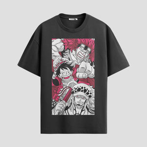 Playera urbana de anime y gaming ExtraLife MX, corte Standard Fit unisex ligero y transpirable en color Deep Black y Pure White, ropa de uso diario para gym y casual.