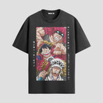 Playera urbana de anime y gaming ExtraLife MX, corte Standard Fit unisex ligero y transpirable en color Deep Black y Pure White, ropa de uso diario para gym y casual.