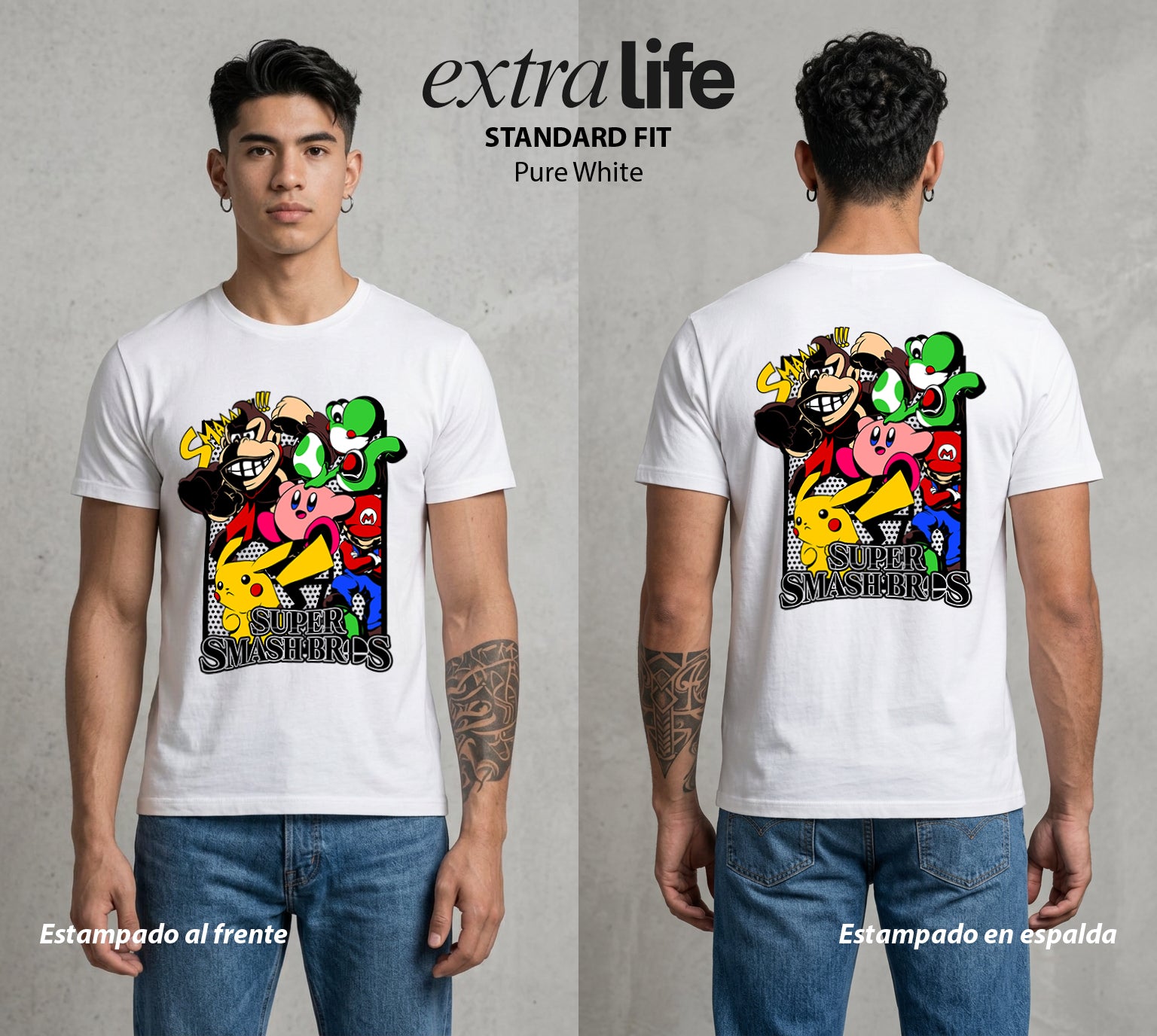 Varios Mundos | La Batalla de los Mundos #04253 - Playera Standard Fit | Pure White - Foto en modelo