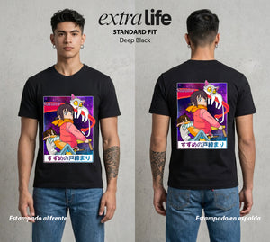 El Hilo del Destino | Los Viajeros del Espiritu #04254 - Playera Standard Fit | Deep Black - Foto en modelo