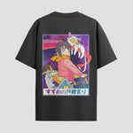 Playera urbana de anime y gaming ExtraLife MX, corte Standard Fit unisex ligero y transpirable en color Deep Black y Pure White, ropa de uso diario para gym y casual.