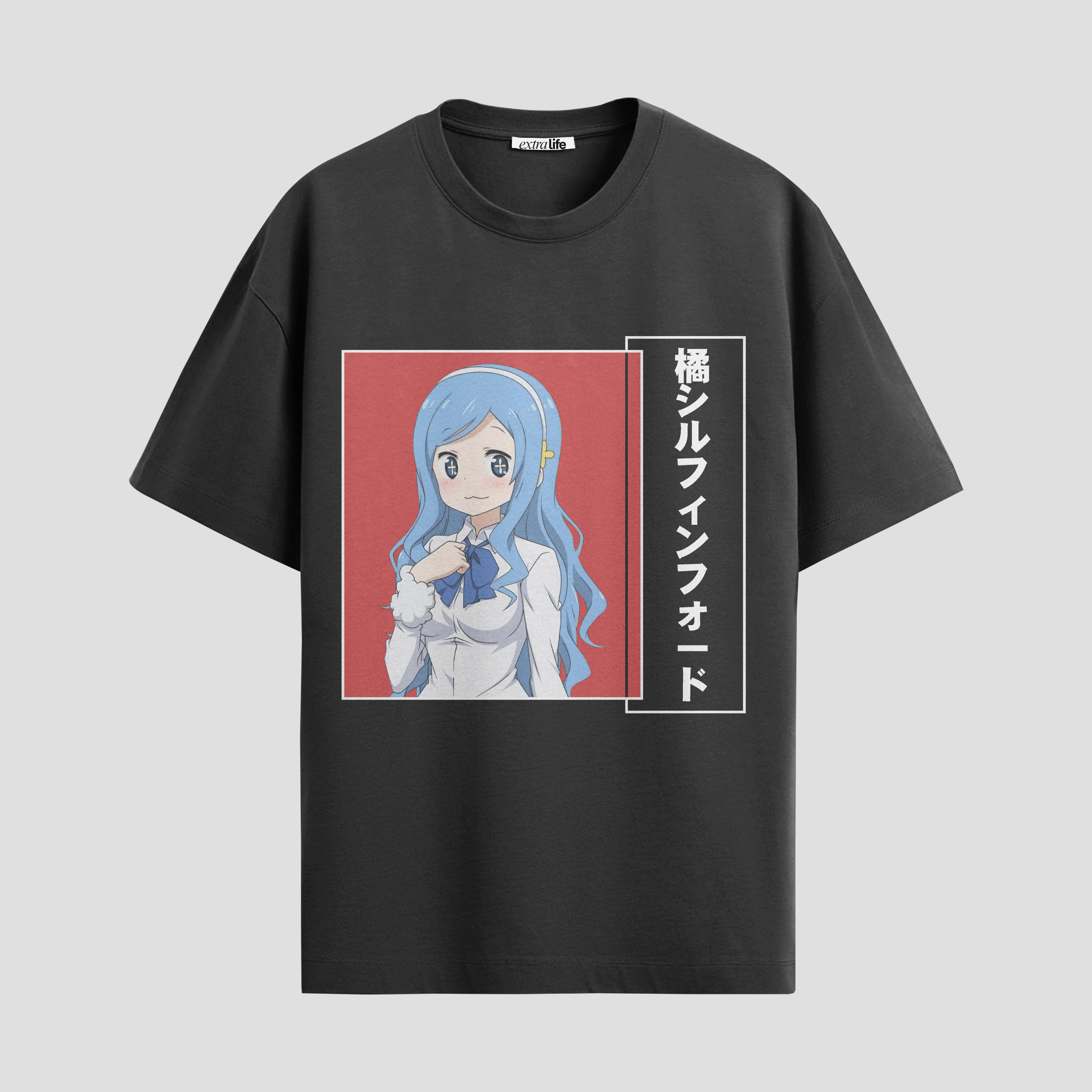 Playera urbana de anime y gaming ExtraLife MX, corte Standard Fit unisex ligero y transpirable en color Deep Black y Pure White, ropa de uso diario para gym y casual.