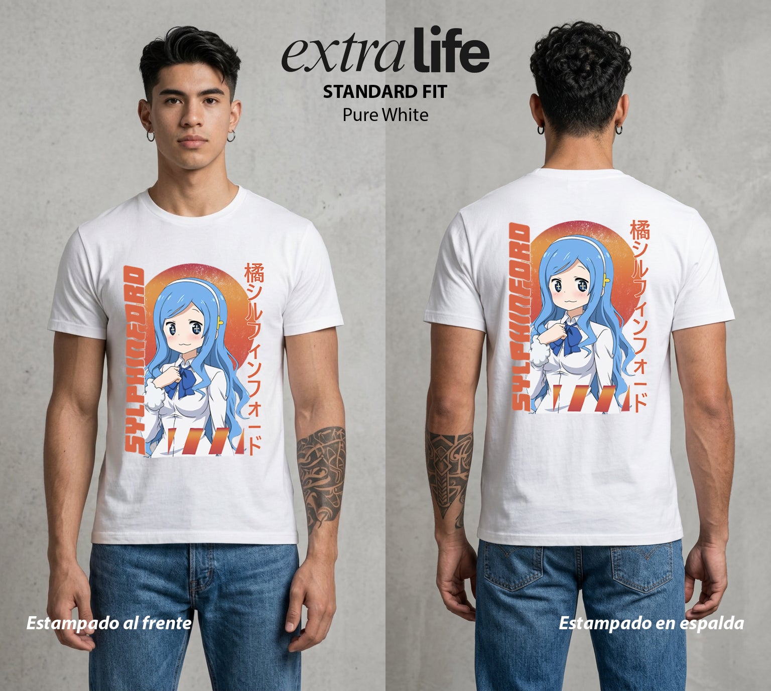 La Doble Vida | La Extranjera del Grupo #04259 - Playera Standard Fit | Pure White - Foto en modelo