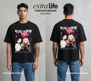 El Alien de la Felicidad | El Alien del Bien #04263 - Playera Oversized Premium | Deep Black - Foto en modelo