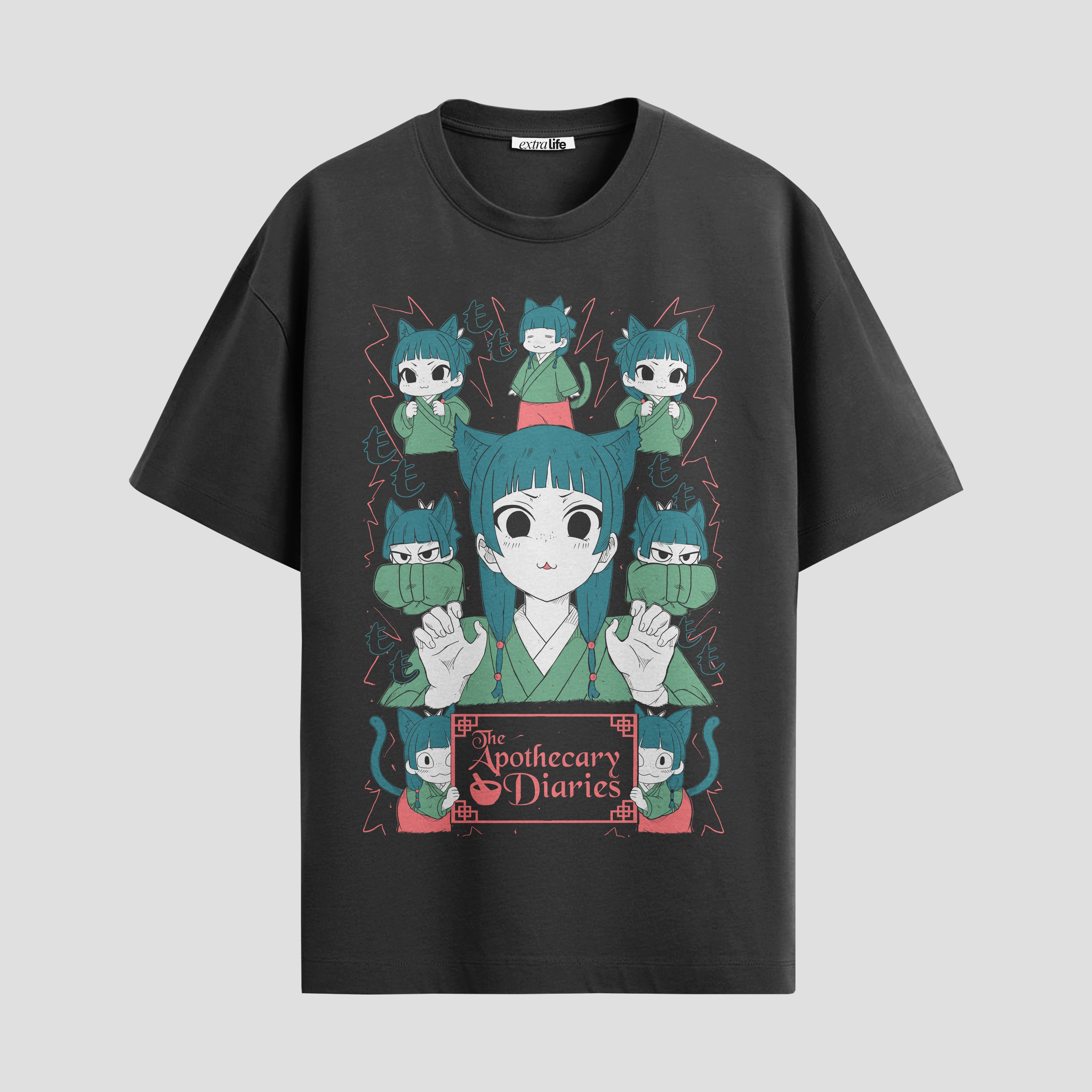 Playera urbana de anime y gaming ExtraLife MX, corte Standard Fit unisex ligero y transpirable en color Deep Black y Pure White, ropa de uso diario para gym y casual.