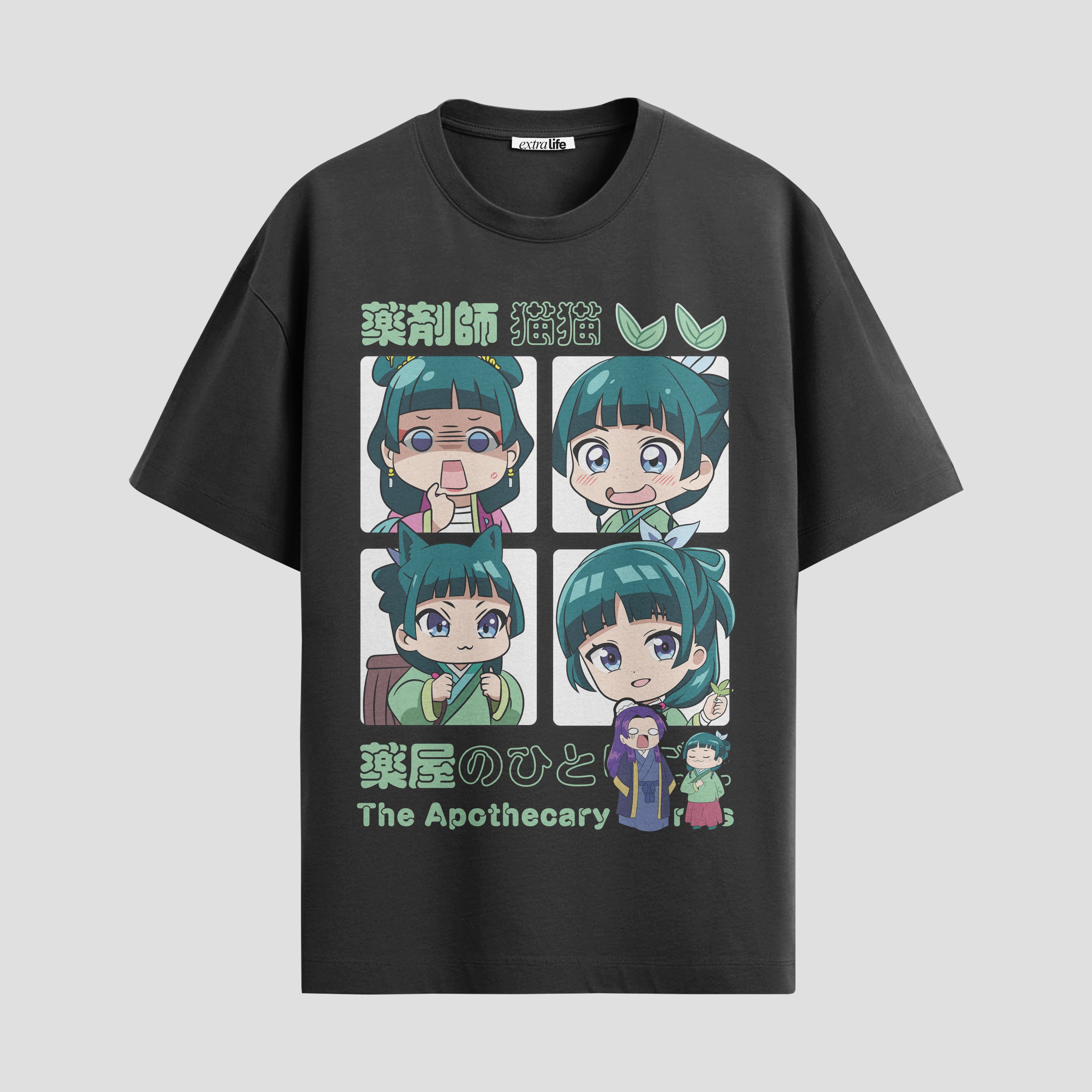 Playera urbana de anime y gaming ExtraLife MX, corte Standard Fit unisex ligero y transpirable en color Deep Black y Pure White, ropa de uso diario para gym y casual.