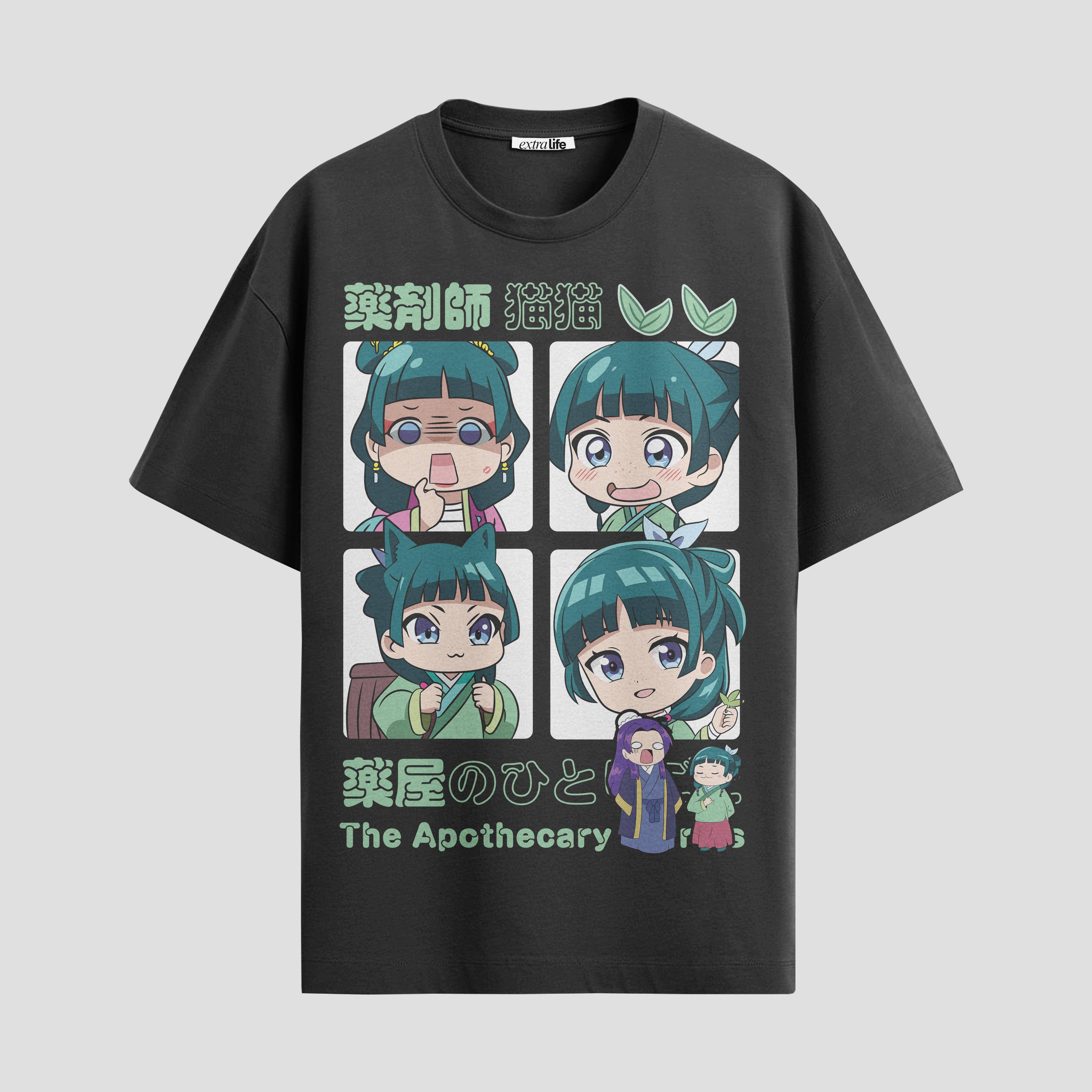 Playera urbana de anime y gaming ExtraLife MX, corte Standard Fit unisex ligero y transpirable en color Deep Black y Pure White, ropa de uso diario para gym y casual.