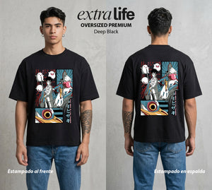 El Estudio del Viento | El Viaje del Bien #04284 - Playera Oversized Premium | Deep Black - Foto en modelo