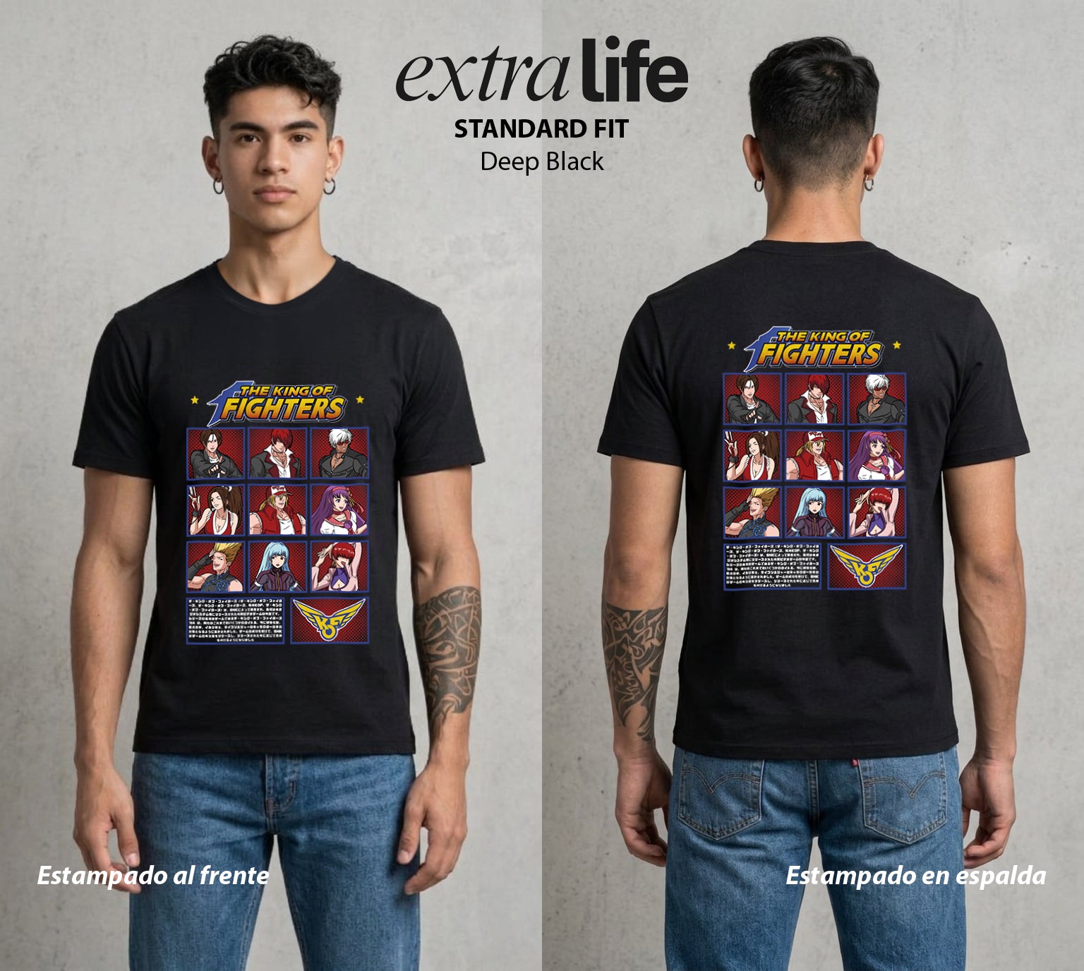 El Torneo del Rey | Los del Torneo #04287 - Playera Standard Fit | Deep Black - Foto en modelo