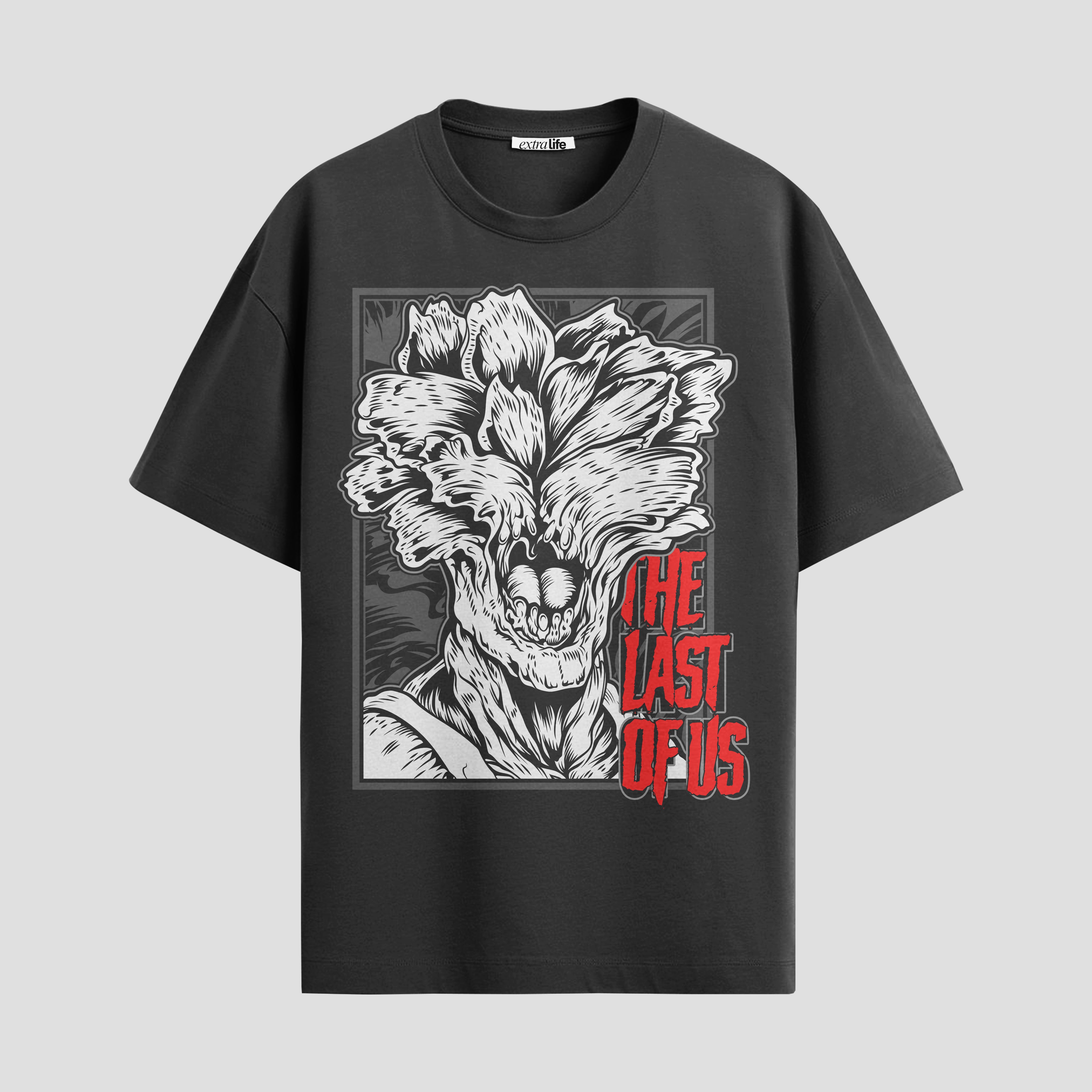 Playera urbana de anime y gaming ExtraLife MX, corte Standard Fit unisex ligero y transpirable en color Deep Black y Pure White, ropa de uso diario para gym y casual.