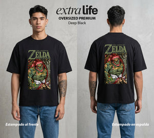 La Leyenda de la Princesa | El Señor del Mal #04295 - Playera Oversized Premium | Deep Black - Foto en modelo