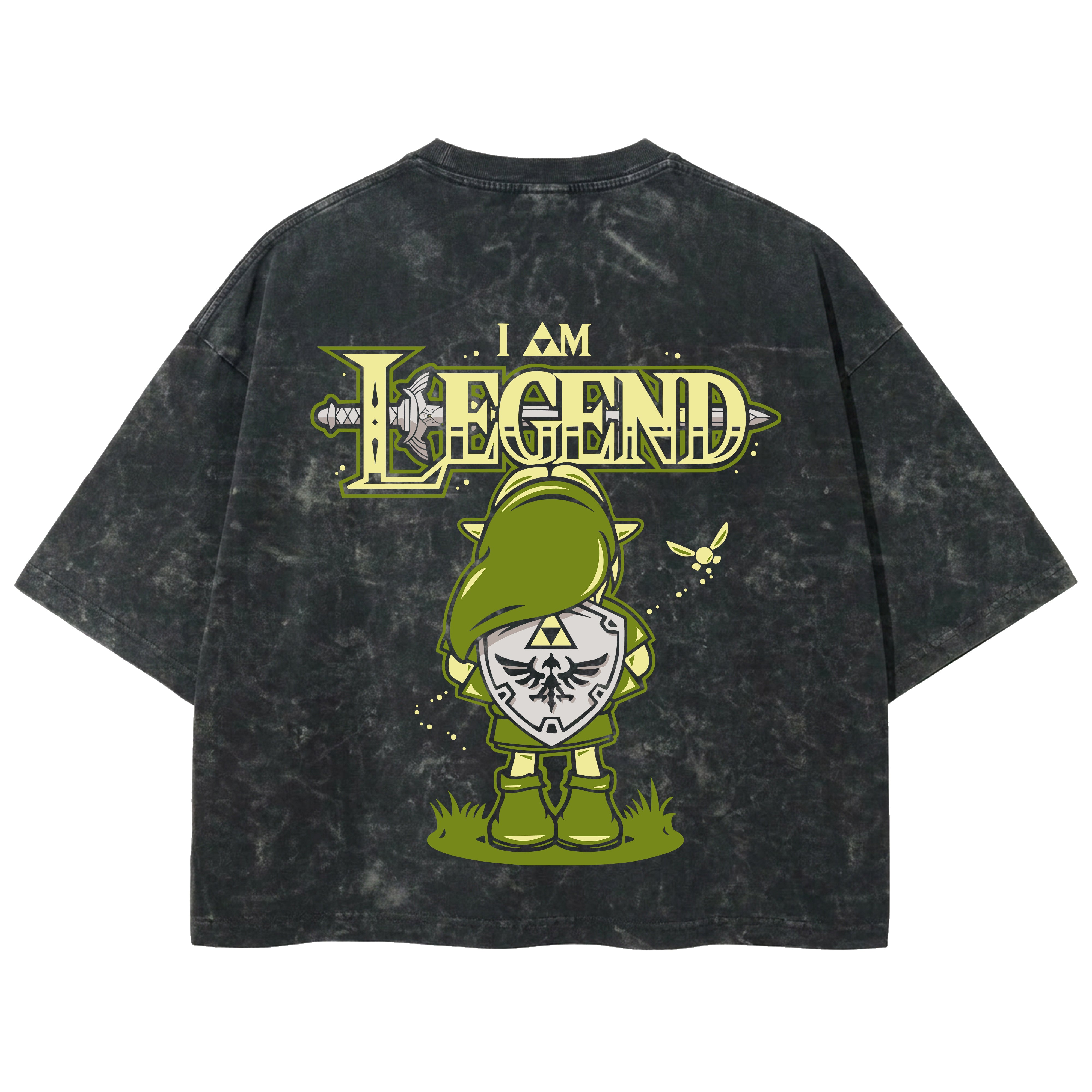 Playera streetwear premium de anime y gaming ExtraLife MX, corte boxy deluxe mineral wash heavyweight en color Acid Wash, moda urbana mexicana de culto.