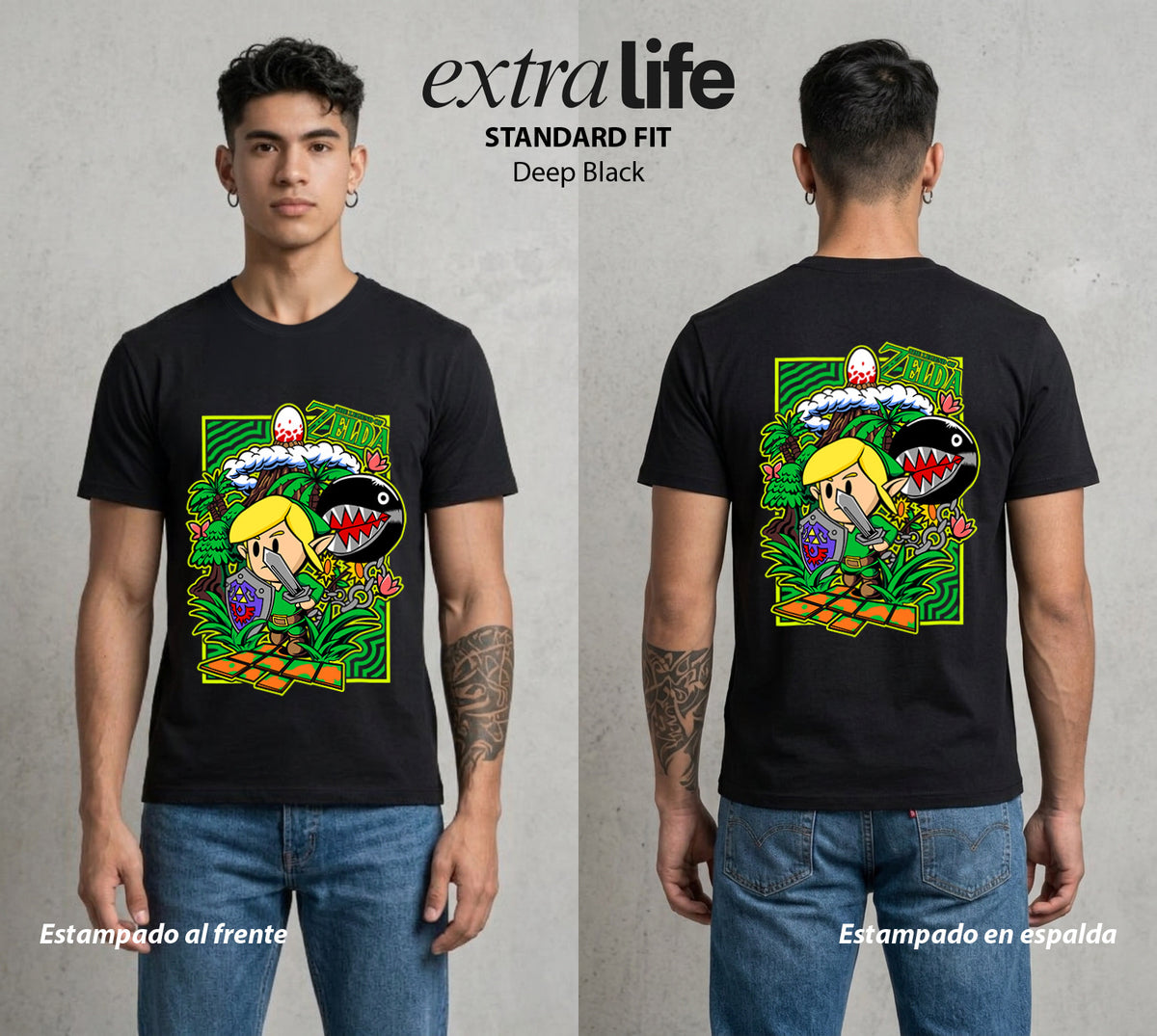 La Leyenda de la Princesa | El Elegido de la Espada #04300 - Playera Classic Premium | Deep Black - Foto en modelo
