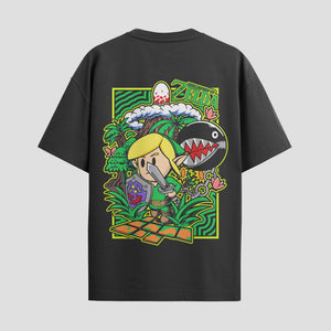 Playera urbana de anime y gaming ExtraLife MX, corte Standard Fit unisex ligero y transpirable en color Deep Black y Pure White, ropa de uso diario para gym y casual.