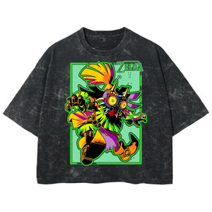 Playera streetwear premium de anime y gaming ExtraLife MX, corte boxy deluxe mineral wash heavyweight en color Acid Wash, moda urbana mexicana de culto.