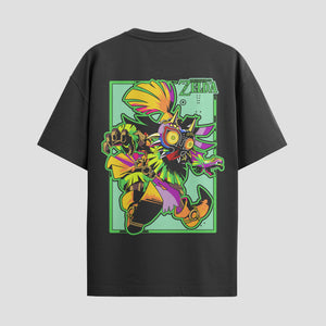 Playera urbana de anime y gaming ExtraLife MX, corte Standard Fit unisex ligero y transpirable en color Deep Black y Pure White, ropa de uso diario para gym y casual.