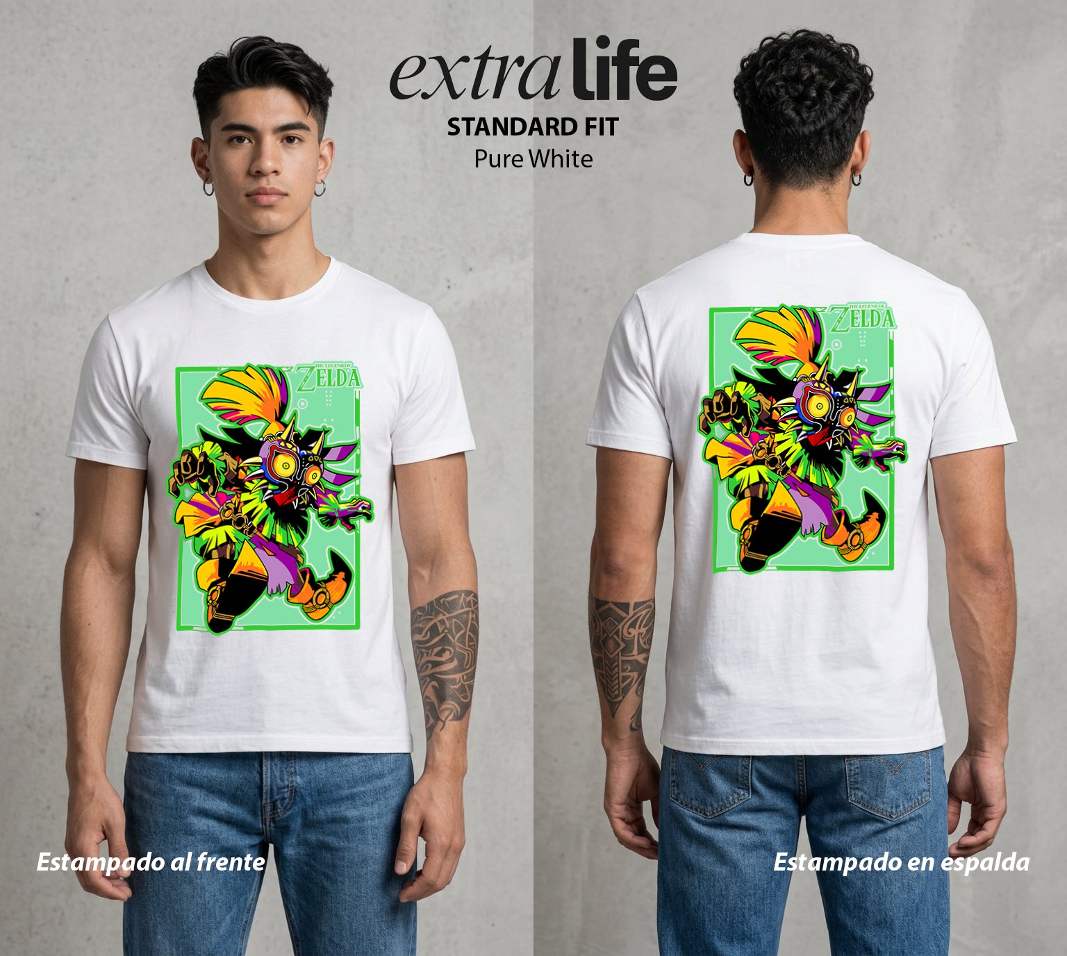 La Leyenda de la Princesa | La Princesa del Triforce con Mascara #04302 - Playera Standard Fit | Pure White - Foto en modelo