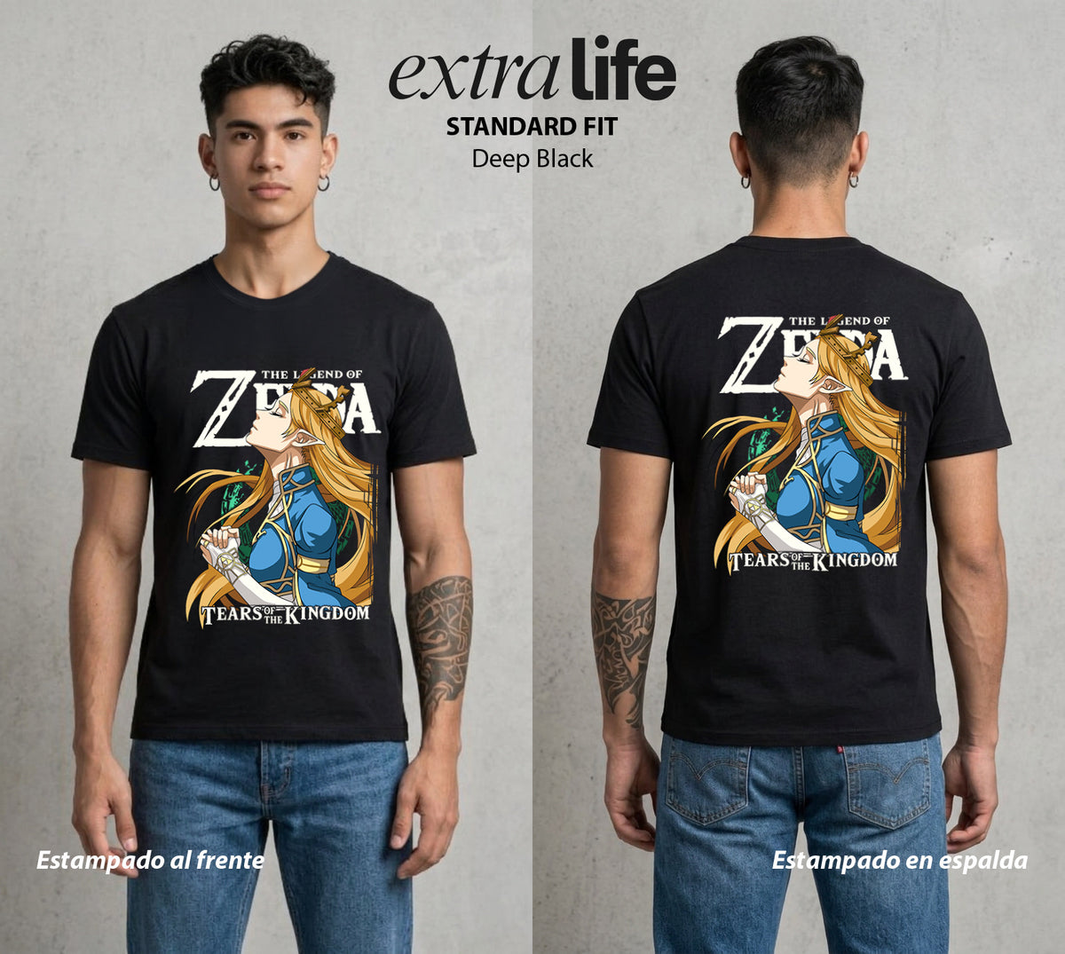 La Leyenda de la Princesa | La Portadora del Conocimiento #04316 - Playera Classic Premium | Deep Black - Foto en modelo