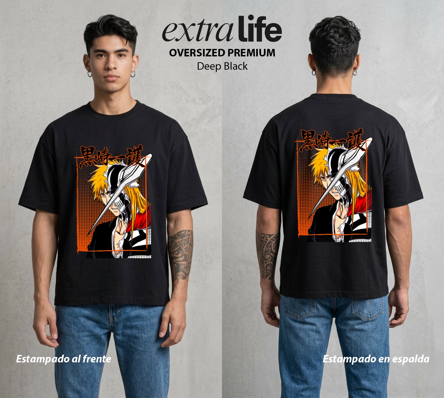 El Precio de la Alquimia | La Pereza del Acero #04317 - Playera Oversized Premium | Deep Black - Foto en modelo