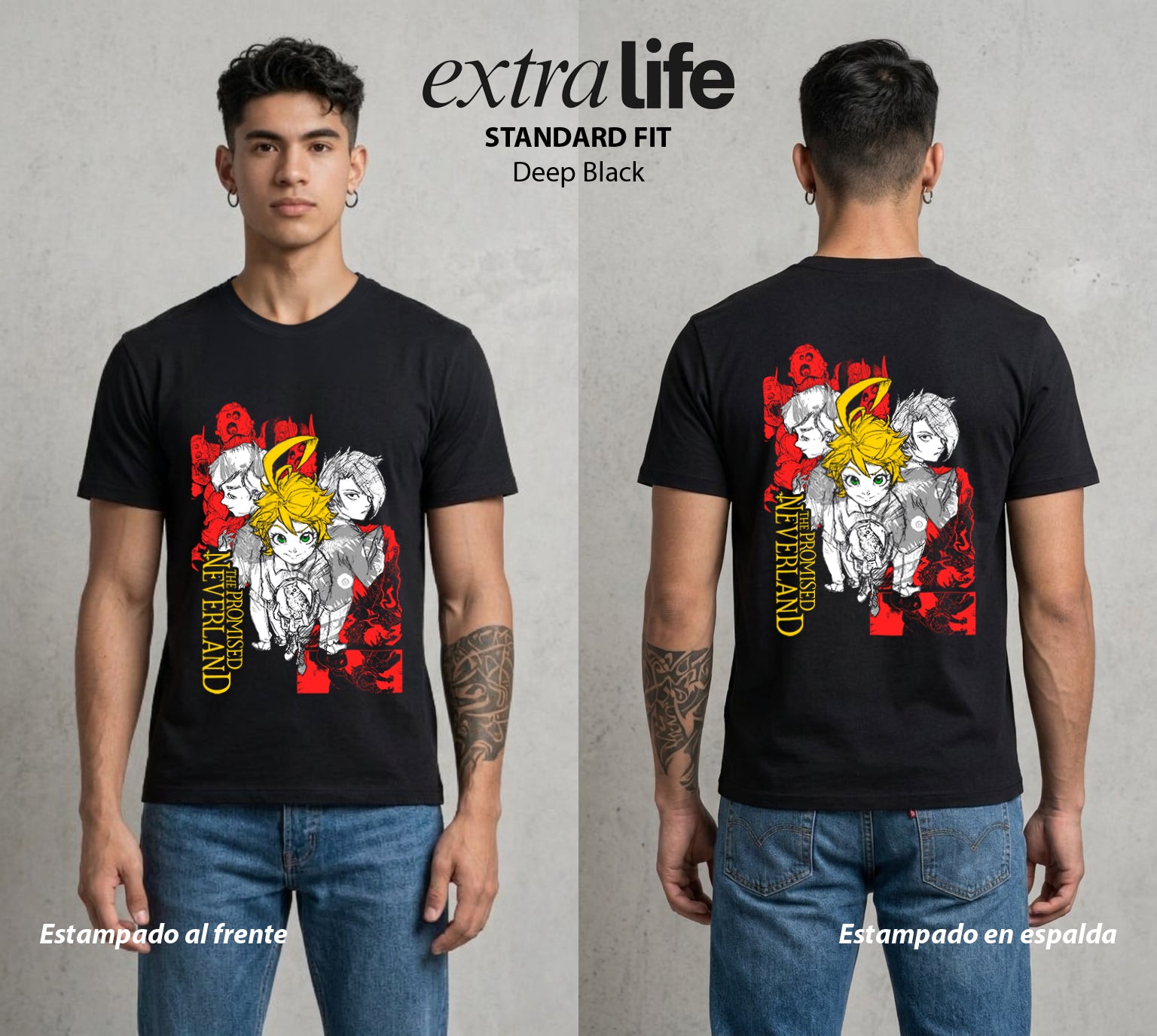 La Granja Prometida | Los Niños del Bien #04318 - Playera Standard Fit | Deep Black - Foto en modelo