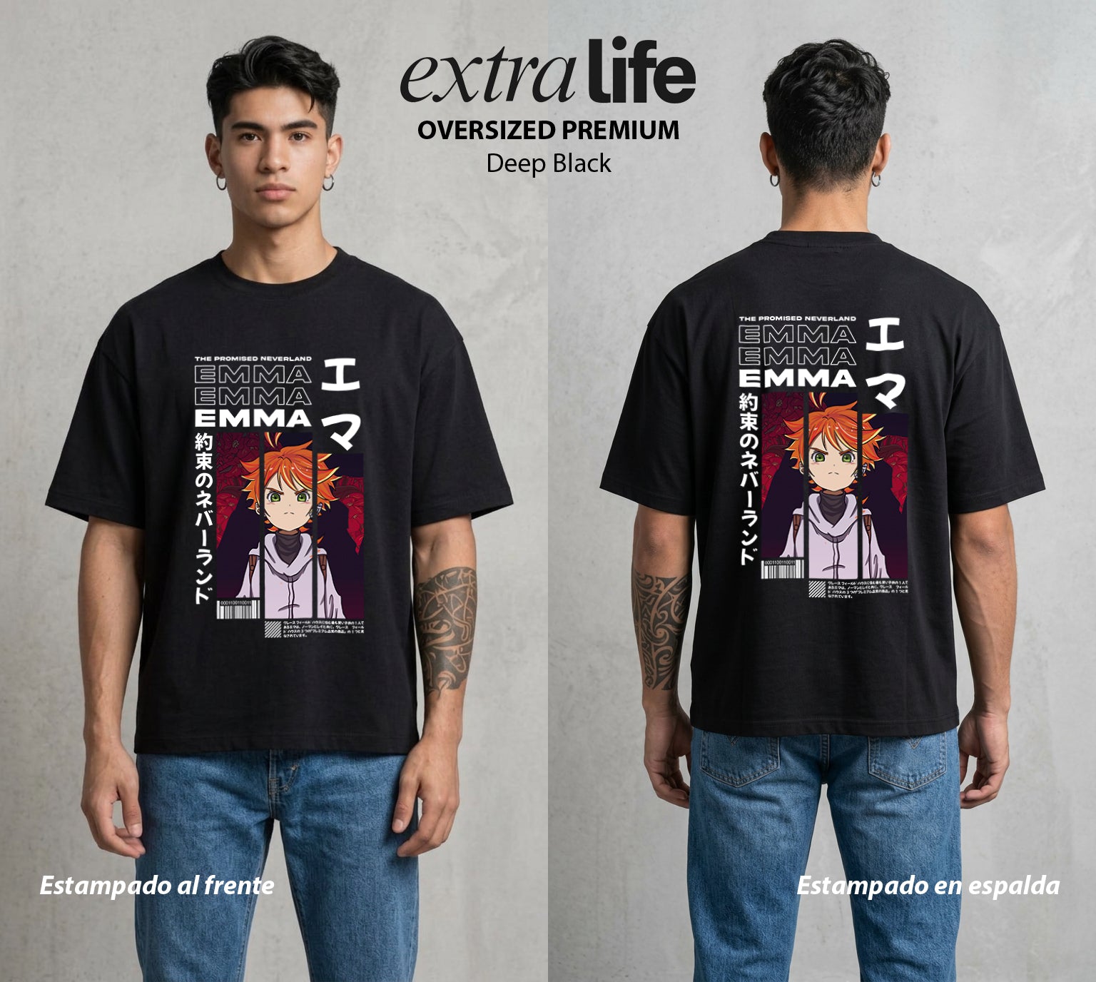 La Granja Prometida | La Niña del Plan #04320 - Playera Oversized Premium | Deep Black - Foto en modelo