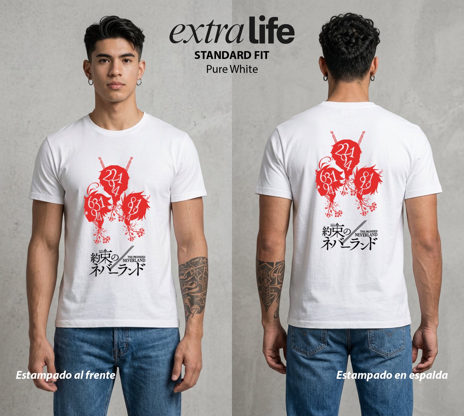 La Granja Prometida | La Marca del Orfanato #04323 - Playera Standard Fit | Pure White - Foto en modelo