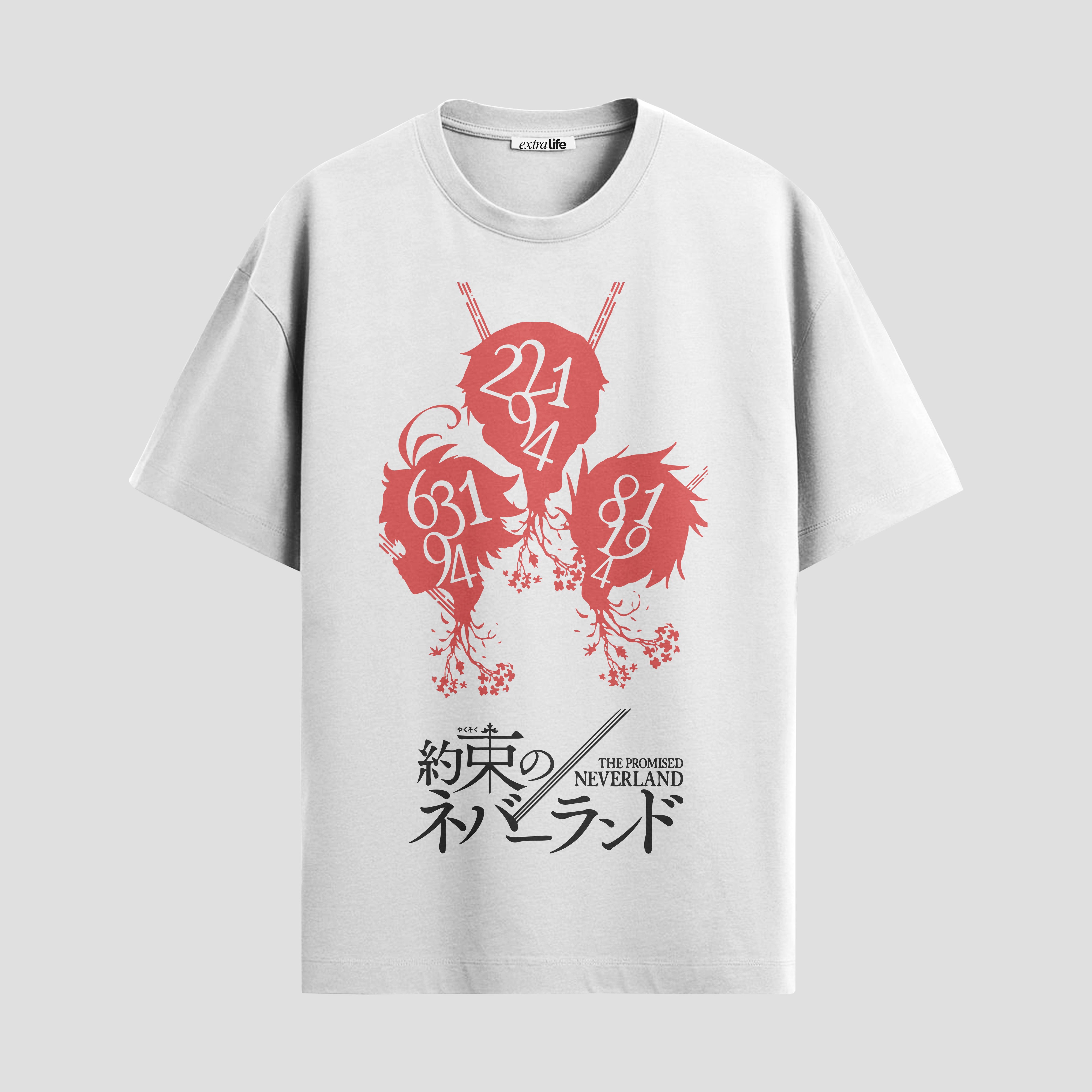 Playera urbana de anime y gaming ExtraLife MX, corte Standard Fit unisex ligero y transpirable en color Deep Black y Pure White, ropa de uso diario para gym y casual.