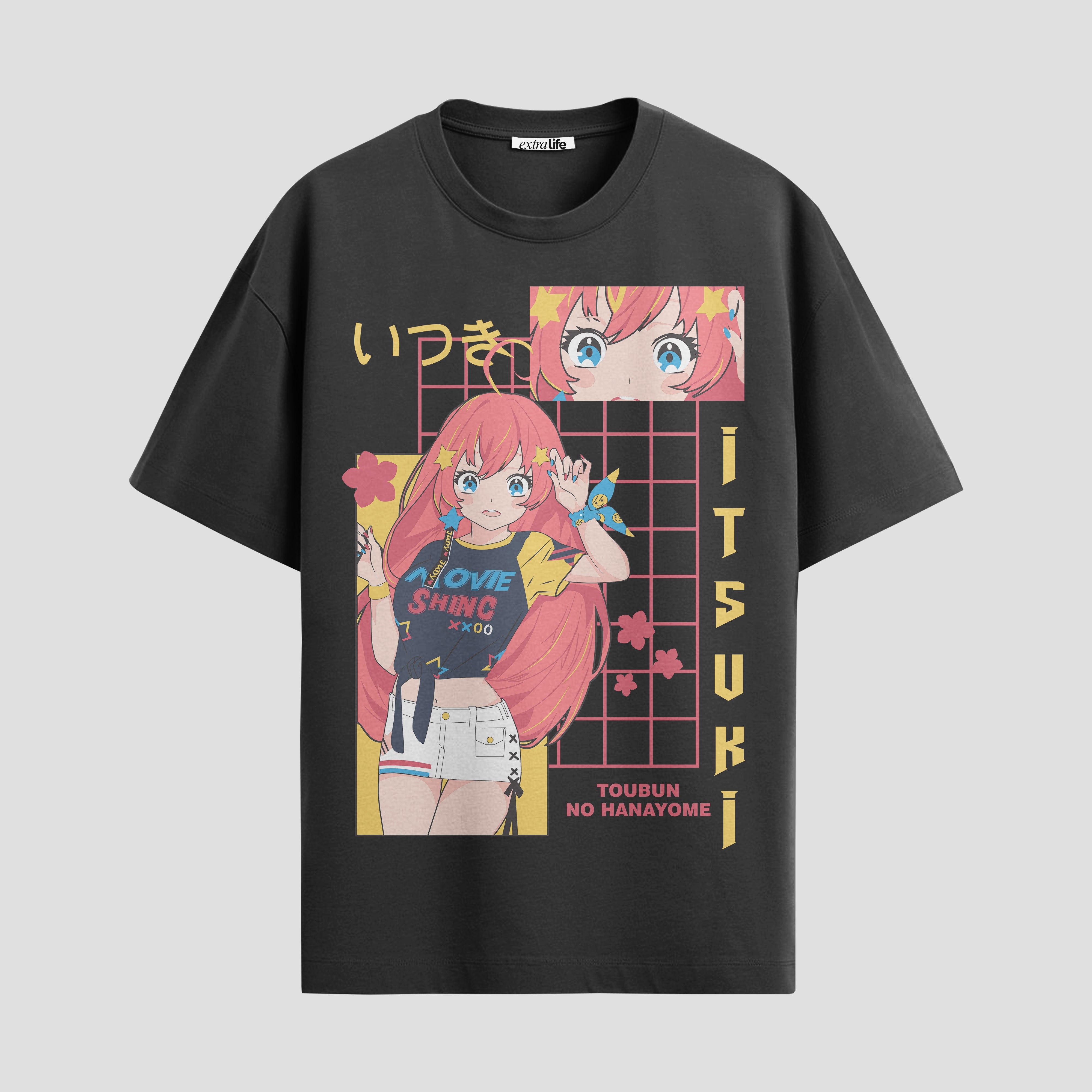Playera urbana de anime y gaming ExtraLife MX, corte Standard Fit unisex ligero y transpirable en color Deep Black y Pure White, ropa de uso diario para gym y casual.