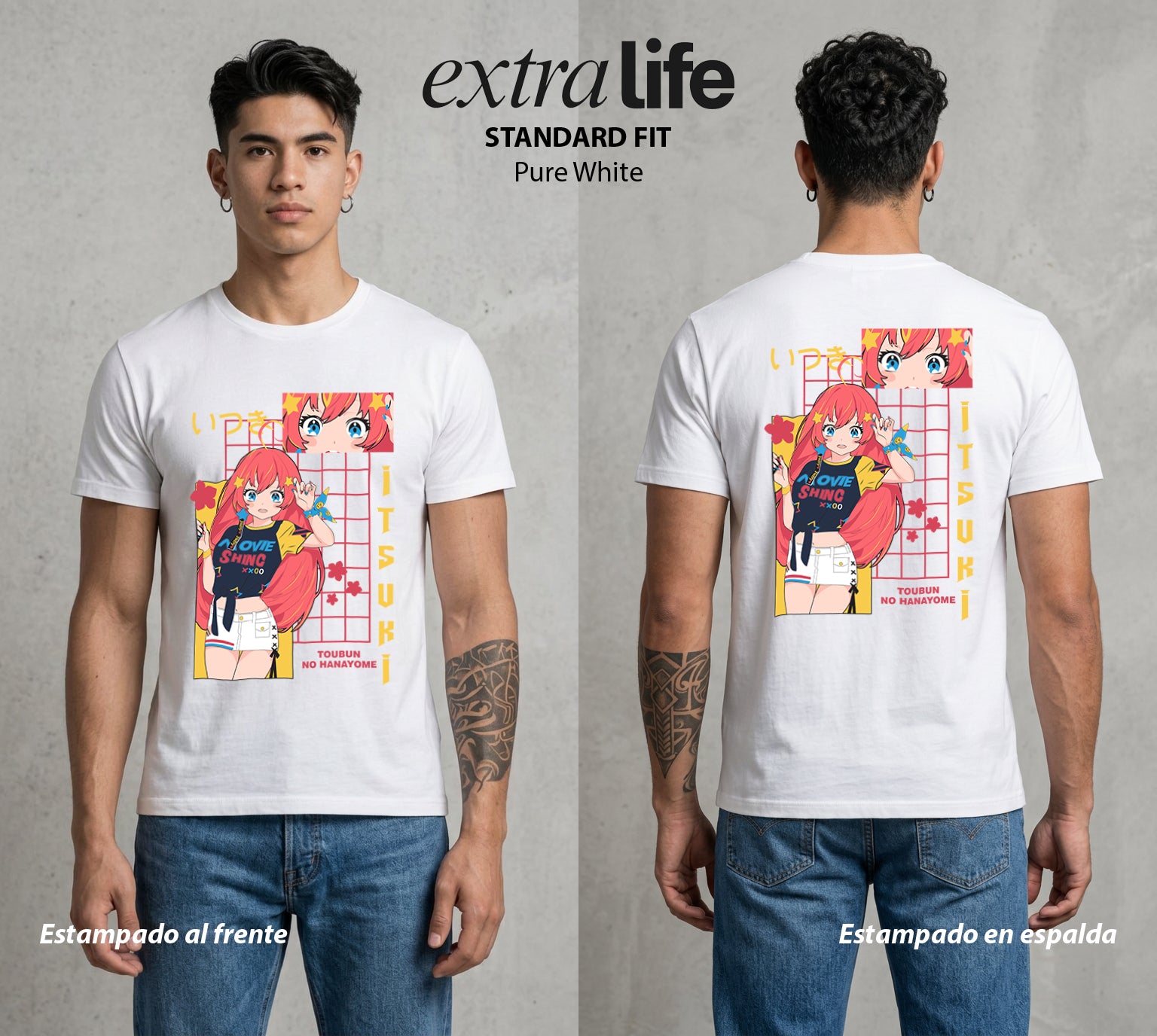 Las Cinco del Destino | La Quinta del Bien #04326 - Playera Standard Fit | Pure White - Foto en modelo