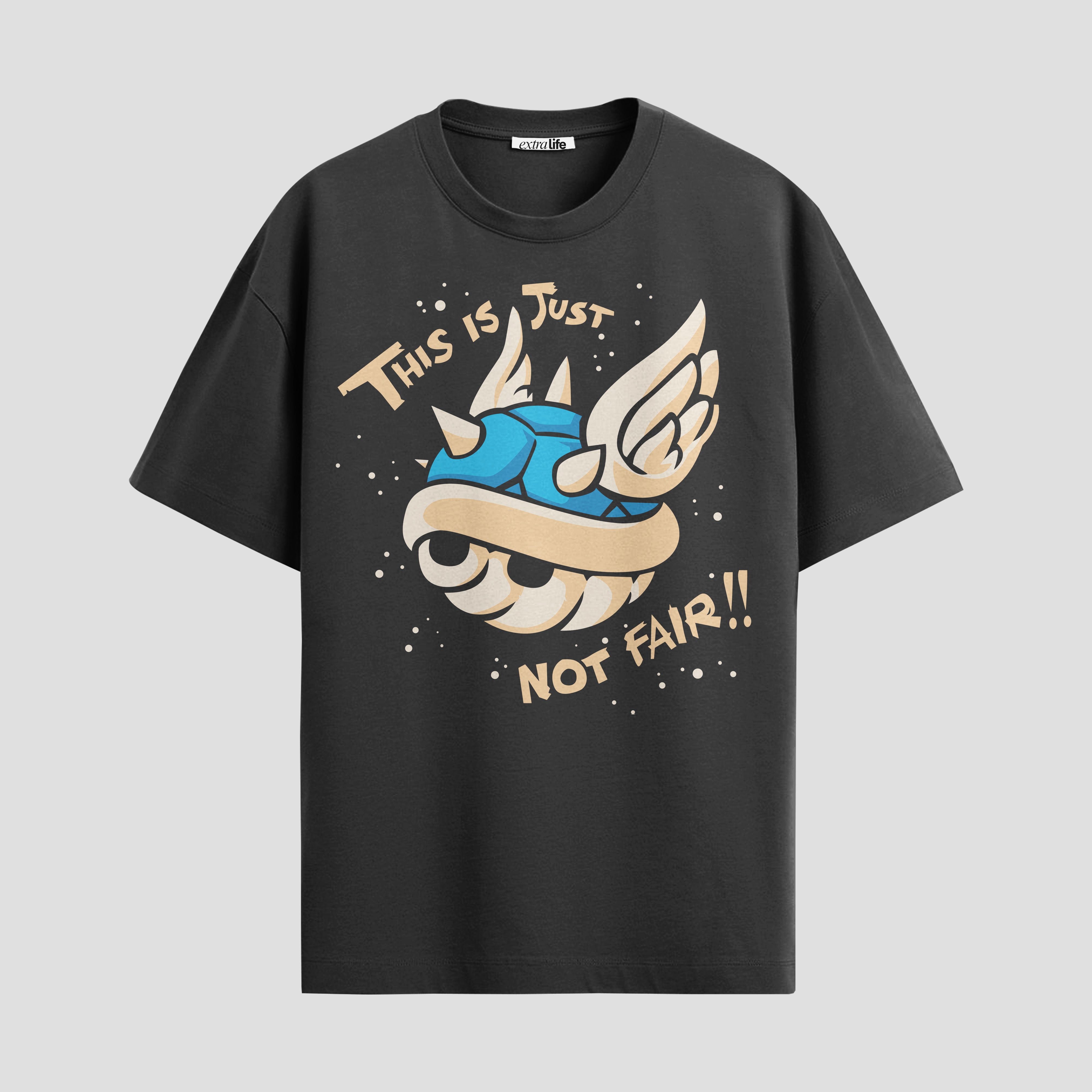 Playera urbana de anime y gaming ExtraLife MX, corte Standard Fit unisex ligero y transpirable en color Deep Black y Pure White, ropa de uso diario para gym y casual.