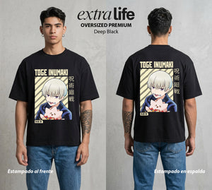 El Arte de las Maldiciones | Onigiri del Poder #04339 - Playera Oversized Premium | Deep Black - Foto en modelo
