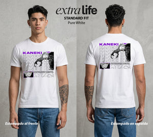 Ciudad de Ghouls | La Llama del Dojo #04346 - Playera Standard Fit | Pure White - Foto en modelo