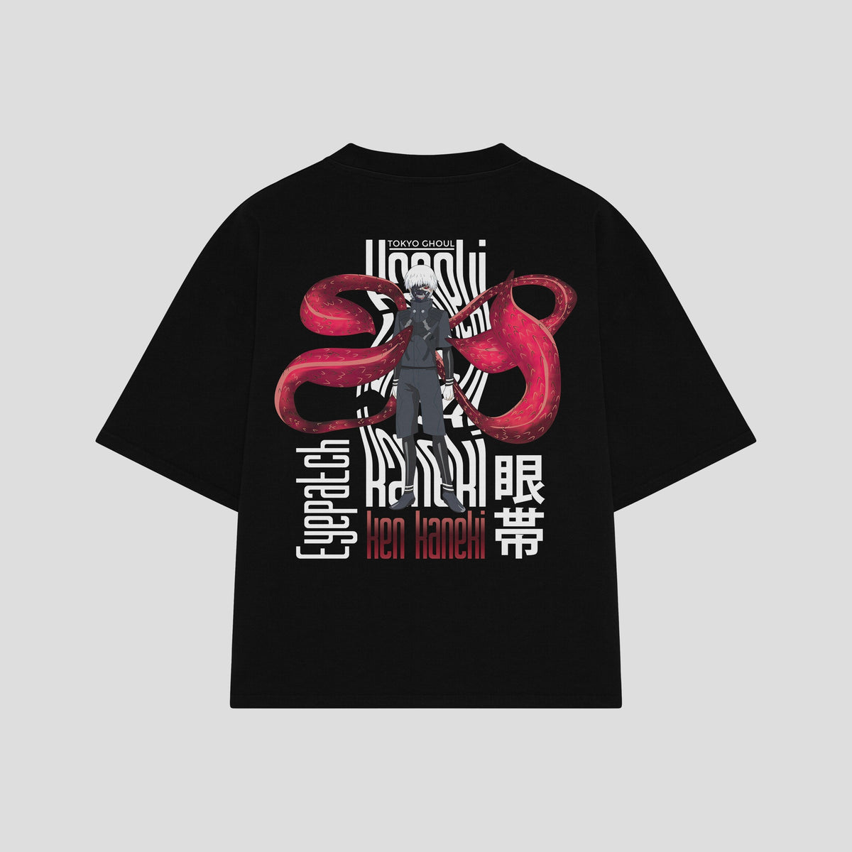 Playera streetwear premium de anime y gaming ExtraLife MX, corte oversized drop shoulder ligero y fresco en color Deep Black y Off-White, moda urbana mexicana de culto.