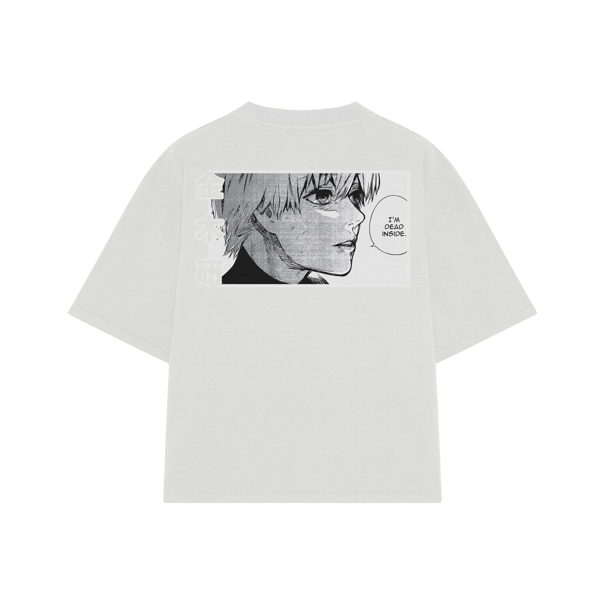 Playera streetwear premium de anime y gaming ExtraLife MX, corte oversized drop shoulder ligero y fresco en color Deep Black y Off-White, moda urbana mexicana de culto.