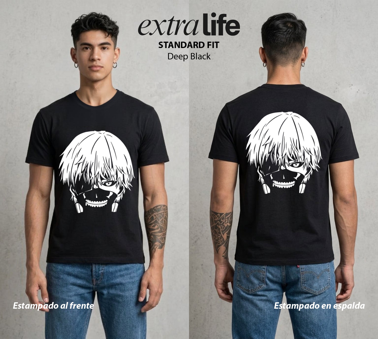 Ciudad de Ghouls | El Discipulo del Maestro #04355 - Playera Standard Fit | Deep Black - Foto en modelo
