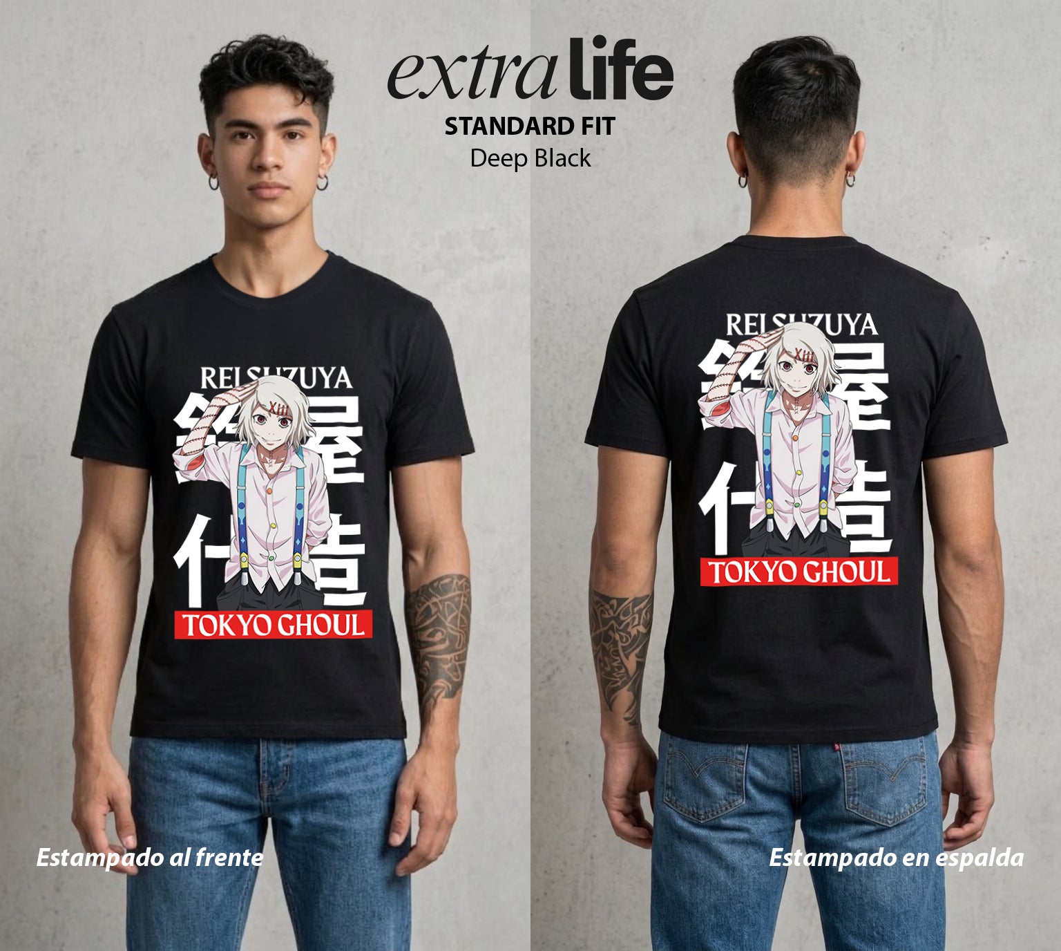 Ciudad de Ghouls | La Primera Piloto #04358 - Playera Standard Fit | Deep Black - Foto en modelo
