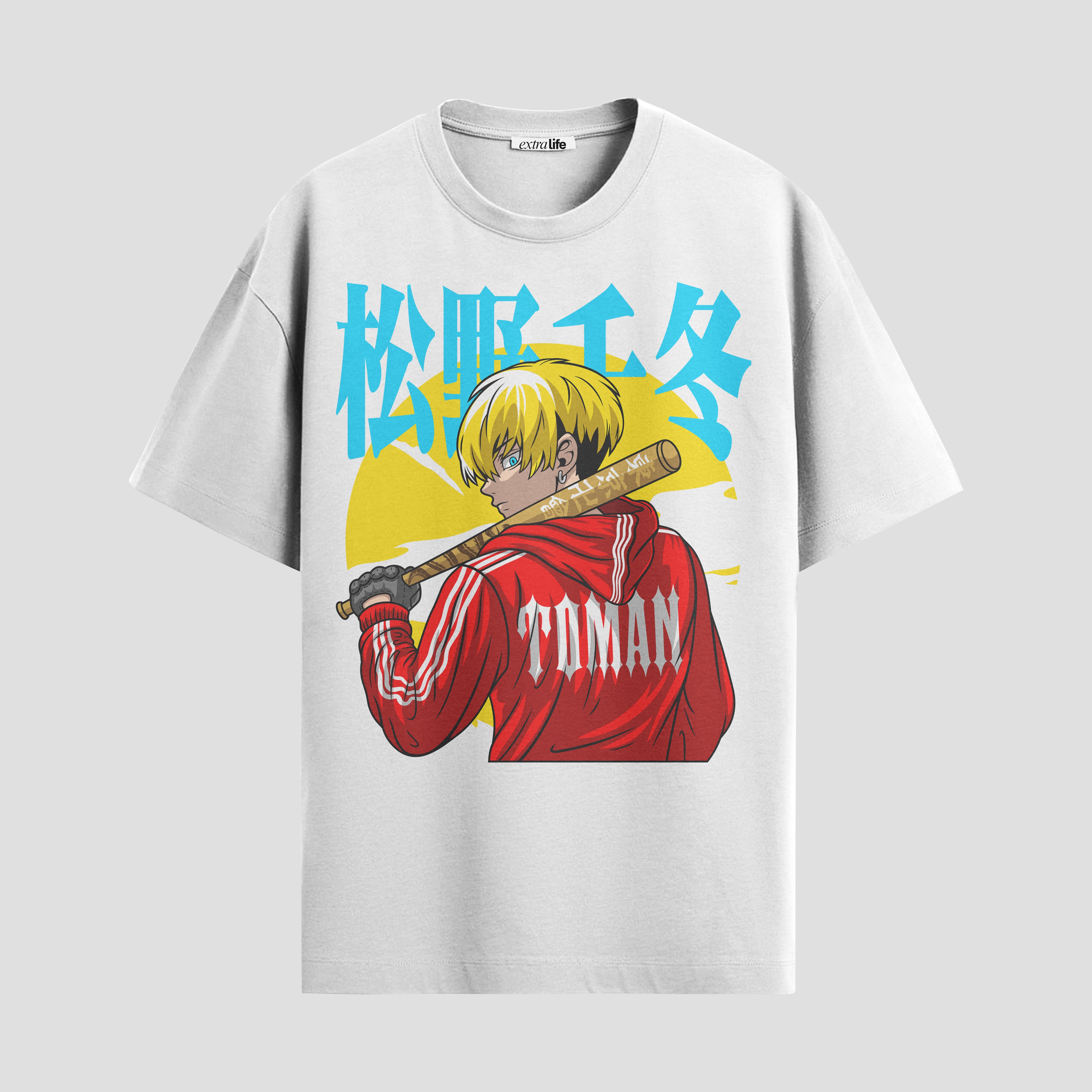 Playera urbana de anime y gaming ExtraLife MX, corte Standard Fit unisex ligero y transpirable en color Deep Black y Pure White, ropa de uso diario para gym y casual.