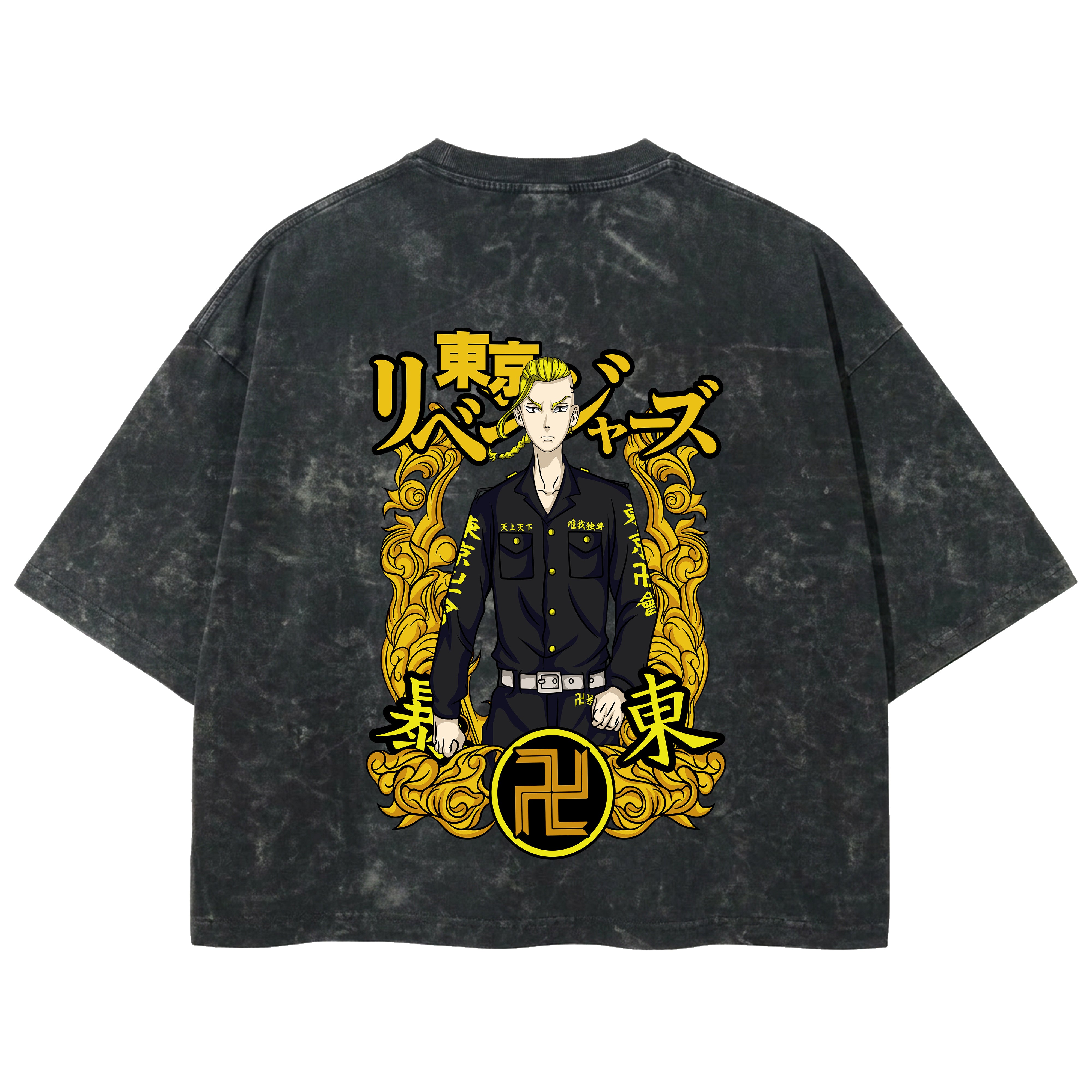Playera streetwear premium de anime y gaming ExtraLife MX, corte boxy deluxe mineral wash heavyweight en color Acid Wash, moda urbana mexicana de culto.
